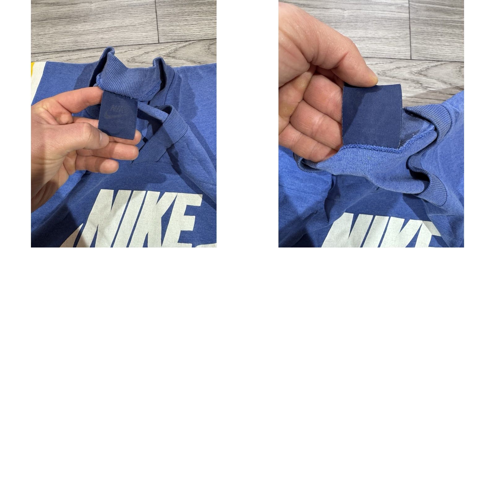 Nike VINTAGE Nike Big Swoosh Jersey T-Shirt Stripes Big Logo Swoosh Men Fit Sz L Navy 80s Shirt Mens Size US L / EU 52-54 / 3 - 9 Thumbnail