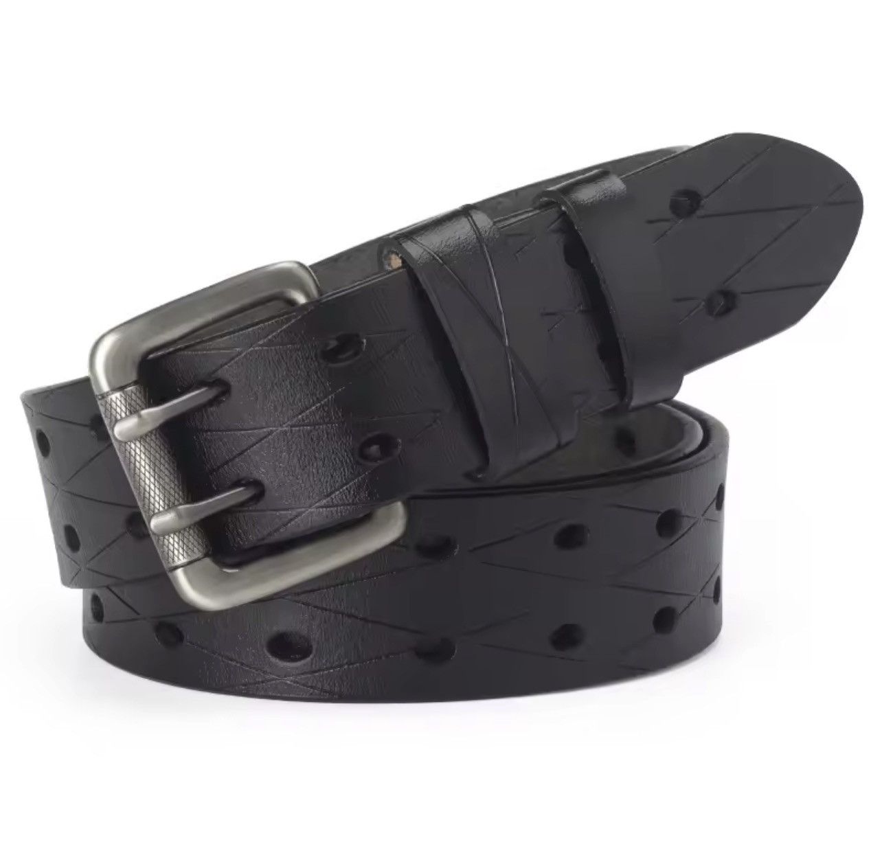 Leather Double Needle Buckle Classic Design Size ONE SIZE - 1 Thumbnail