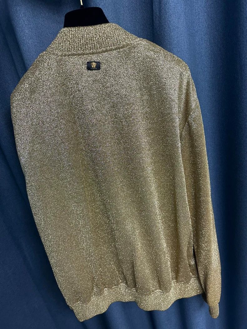 Versace Versace Spun gold silk jacket Size US XXL / EU 58 / 5 - 2 Thumbnail