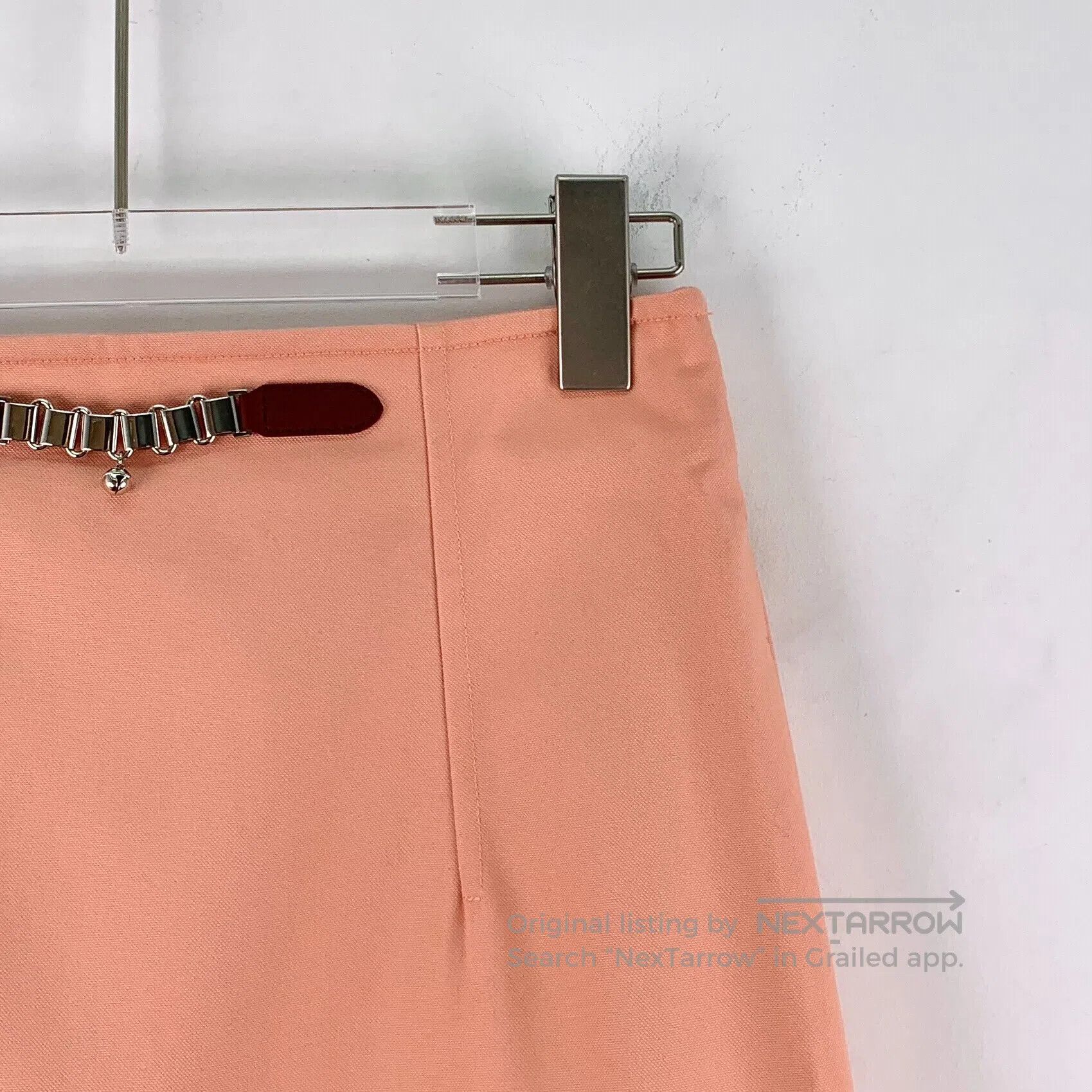 Hermes Hermes Apricot bell chain decoration cotton casual half sk Size 35" - 3 Thumbnail
