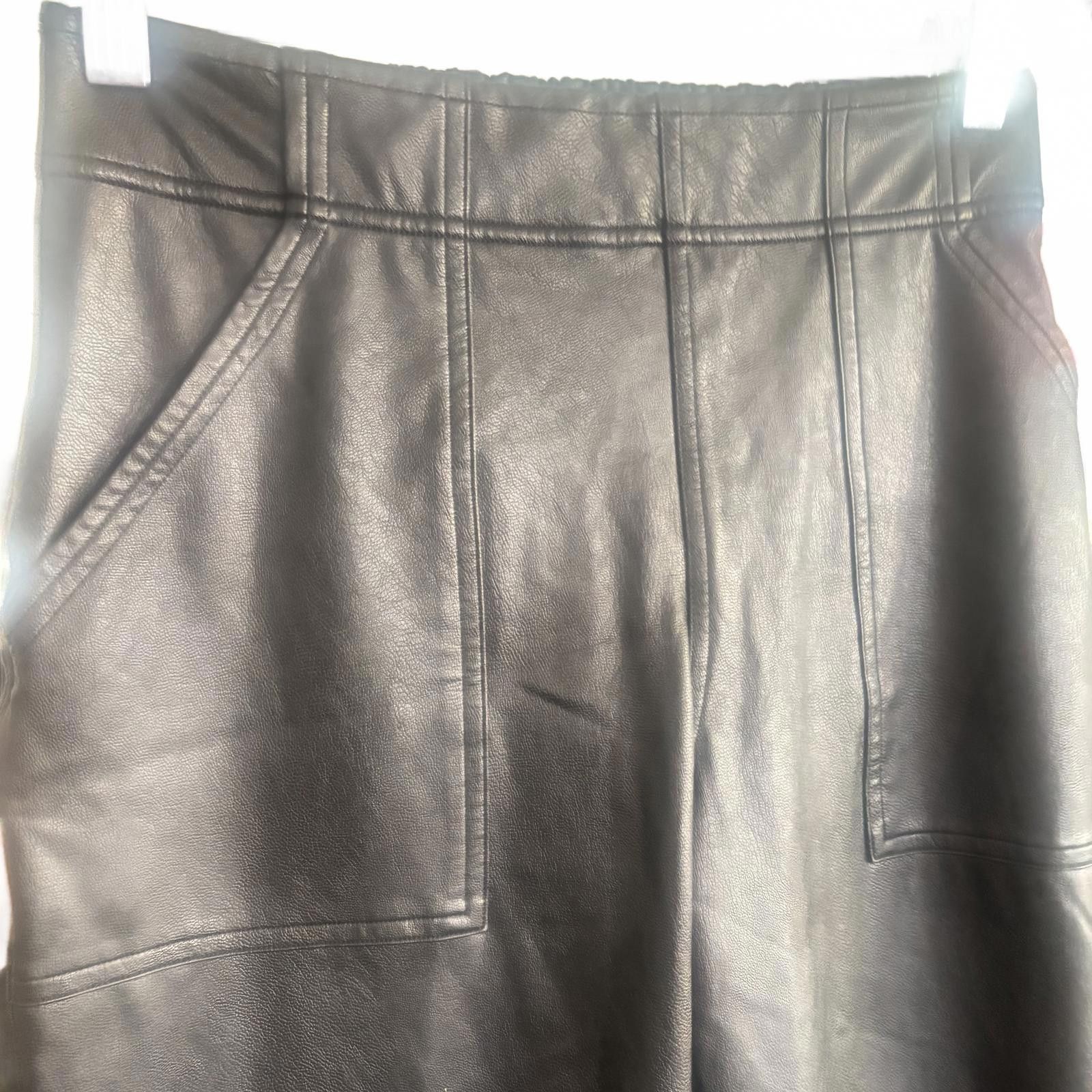 Domenico Spano SPANX Women's Black Faux Leather Pants Size 28" / US 6 / IT 42 - 3 Thumbnail