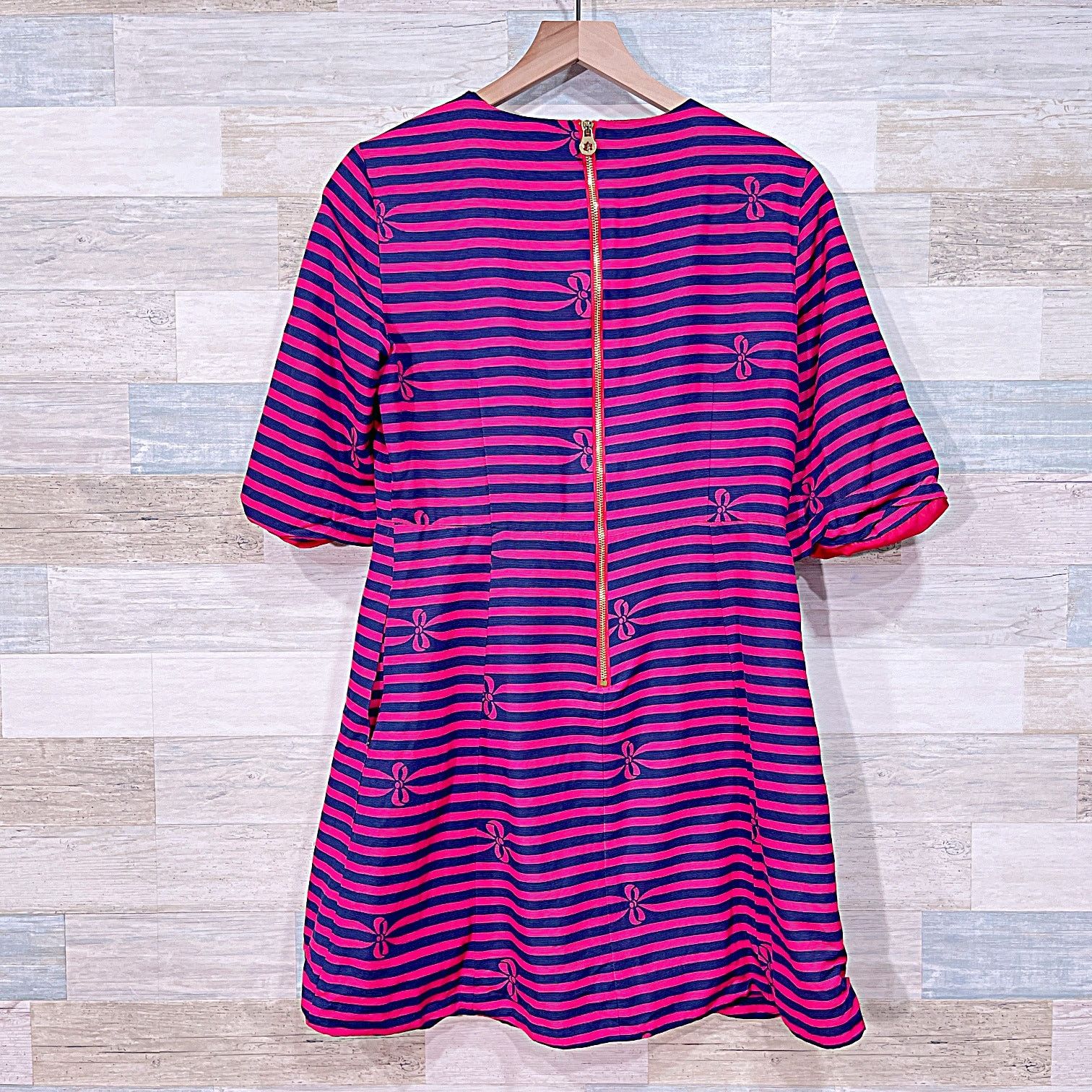 Other Draper James Bow Striped Dress Red Navy Blue Womens 10 Size L / US 10 / IT 46 - 5 Thumbnail