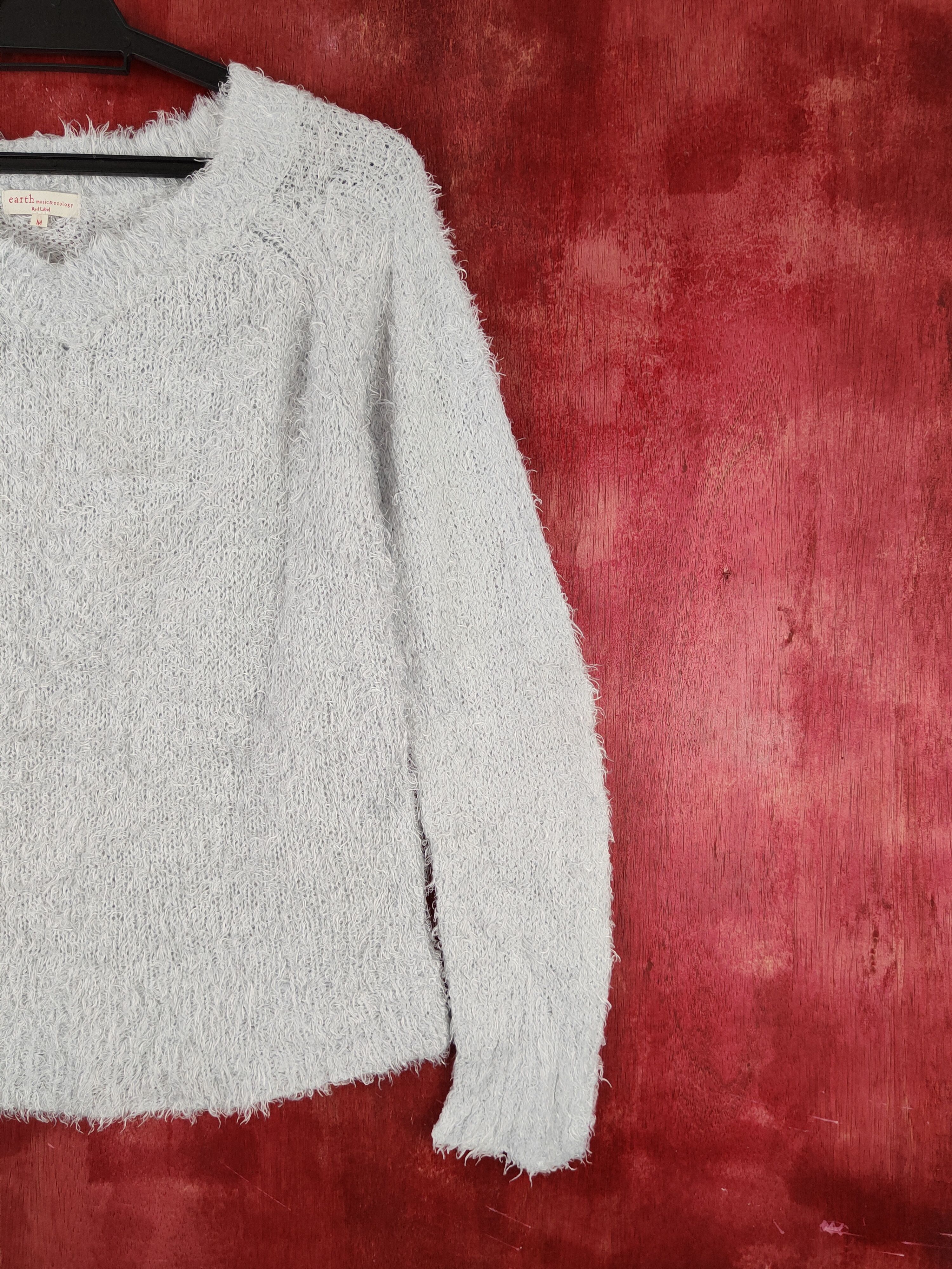 Japanese Brand × Vintage Earth Music & Ecology Light Blue Fur Mohair Knitwear #S1909 Size M / US 6-8 / IT 42-44 - 5 Thumbnail