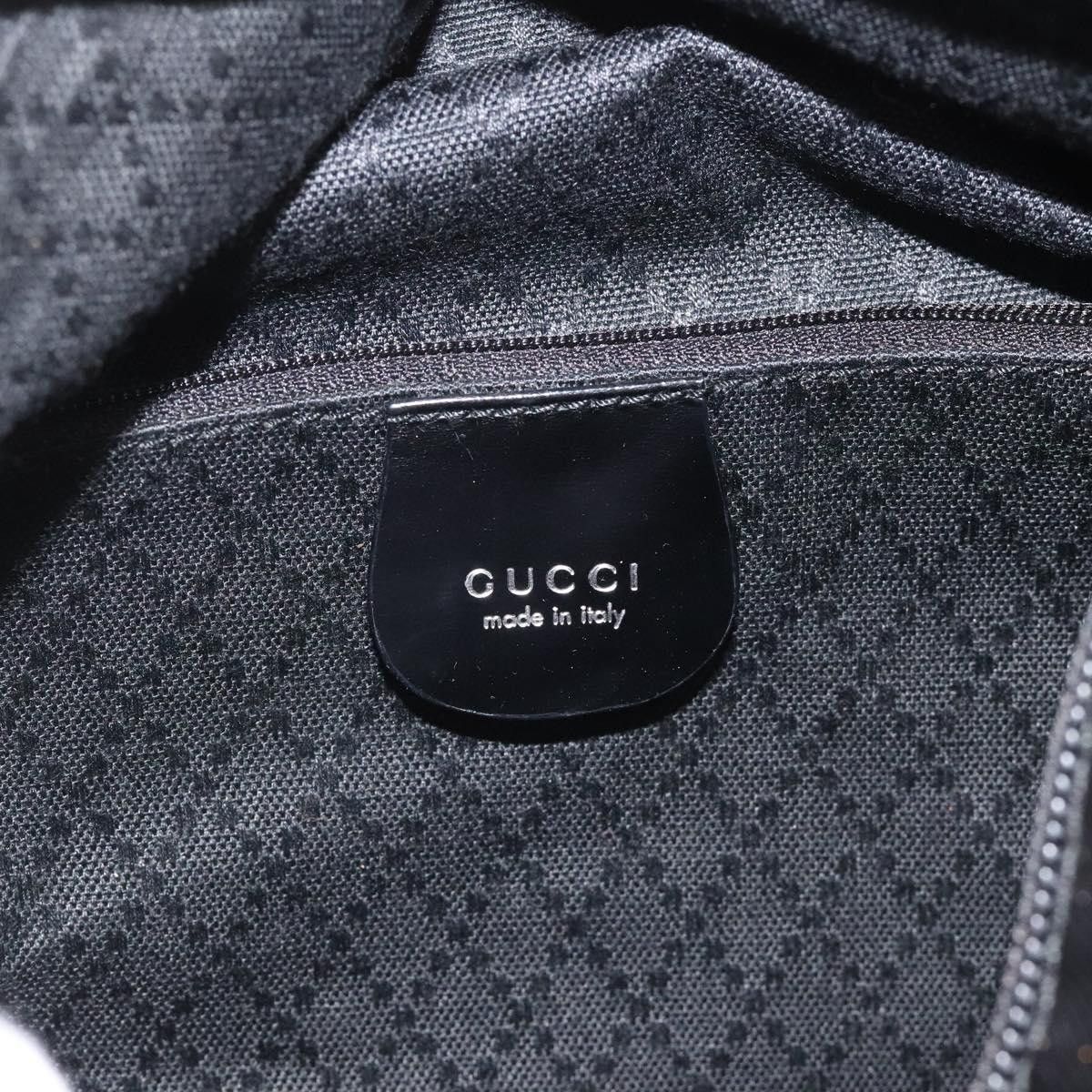 GUCCI Bamboo Hand Bag Nylon Black Silver 000 2865 000 2865