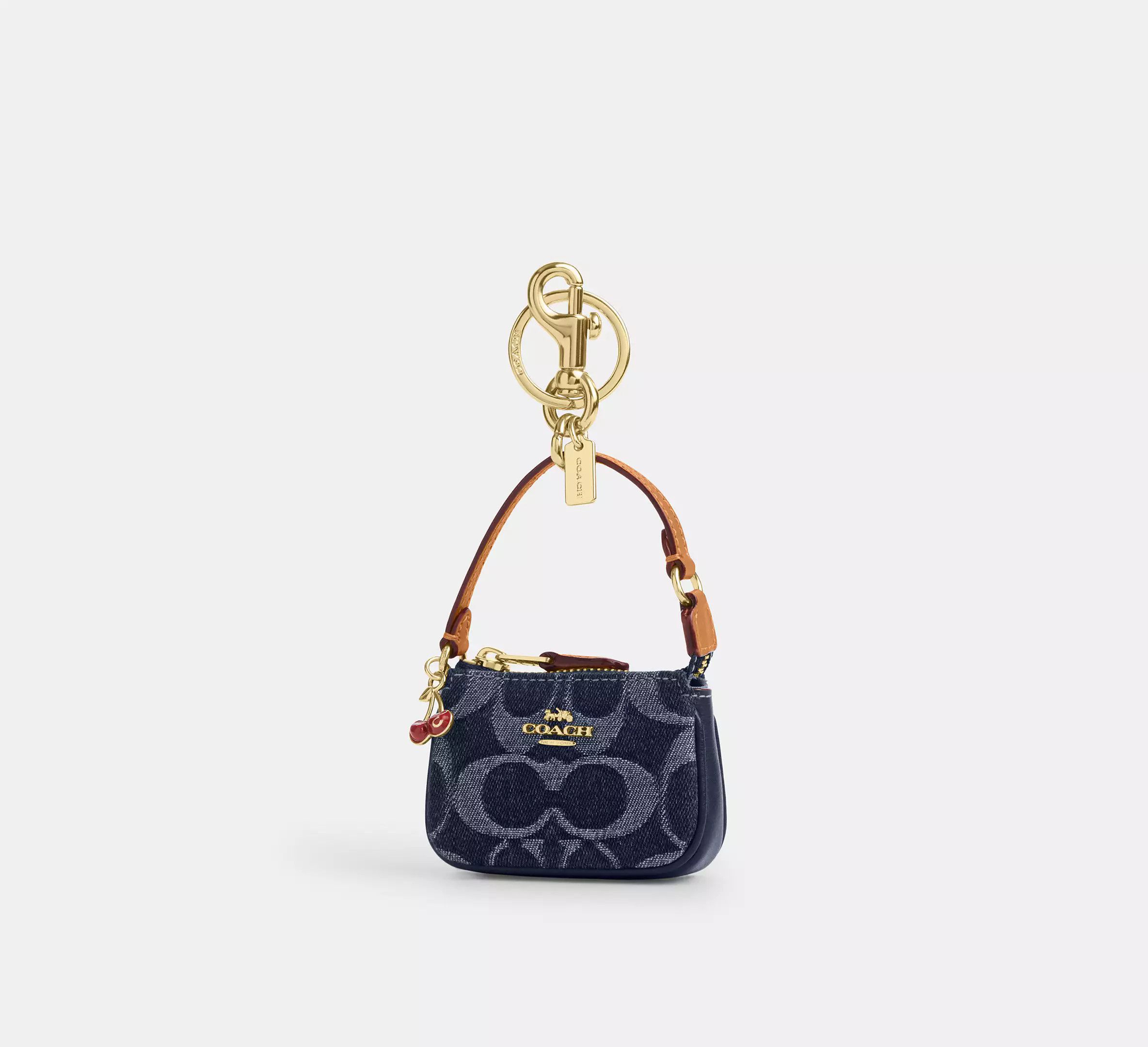 Coach Mini Nolita Bag Charm In Signature Denim CZ085 Size ONE SIZE - 4 Thumbnail