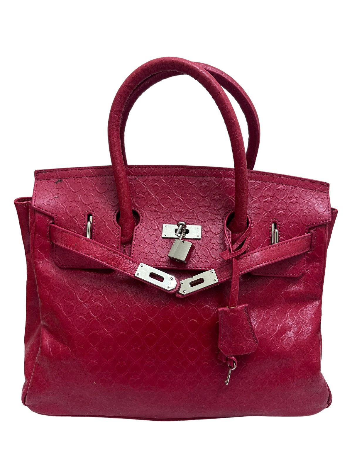 Handmade RARE ‼️ Leather Red ‘Birkin’ Bag Size ONE SIZE - 7 Thumbnail