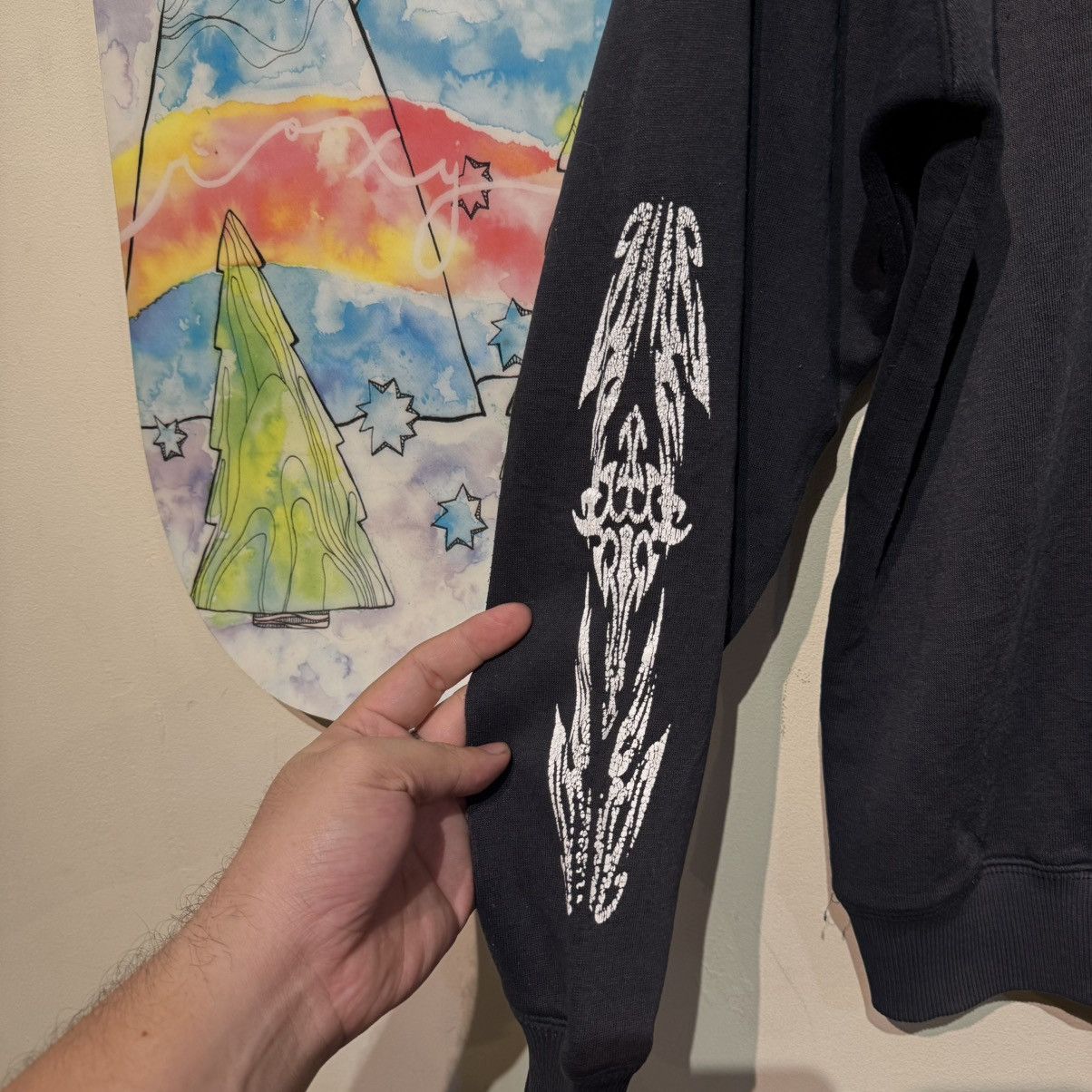 Other Vtg Blue Vacation Gothic Cross Sweatshirt - Faded Black/Grey Size US XL / EU 56 / 4 - 4 Thumbnail