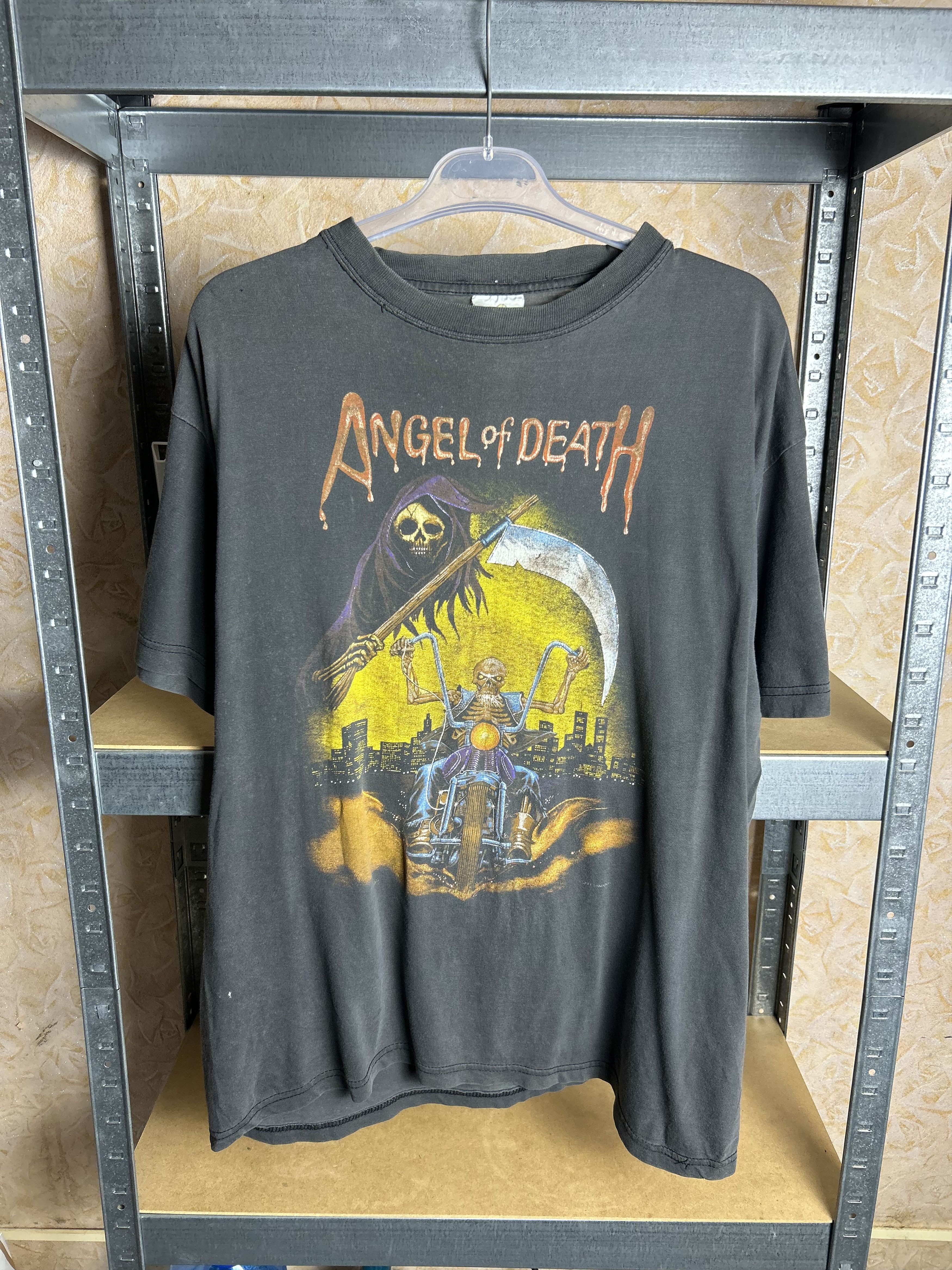 Vintage Vintage 90s Angel of Death Zip It London Graphic Art T-shirt Size US L / EU 52-54 / 3 - 1 Thumbnail