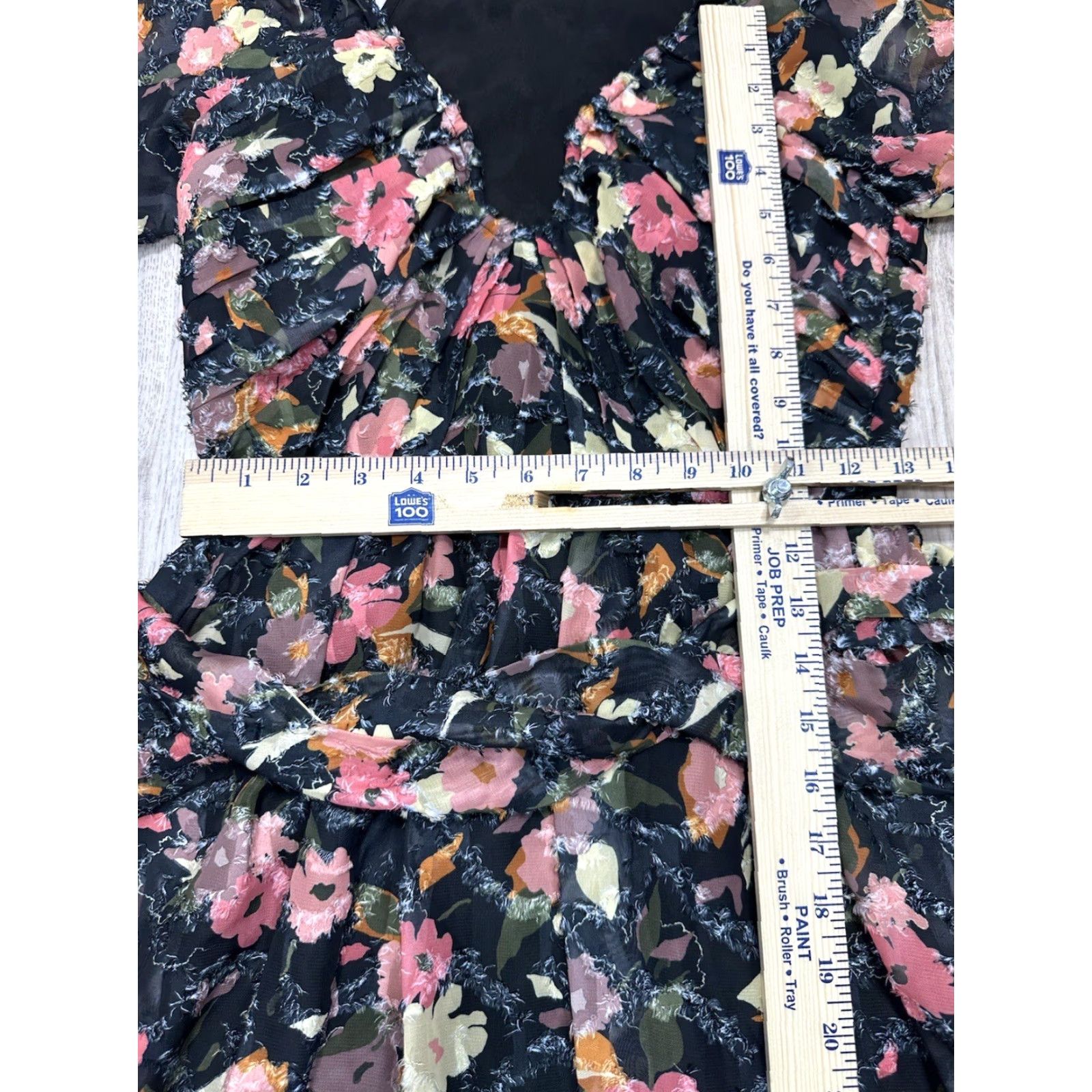 Tanya Taylor Tanya Taylor Women Black Mara Floral Print V-Neck A-Line Mini Dress Size 0 Size XS / US 0-2 / IT 36-38 - 3 Thumbnail
