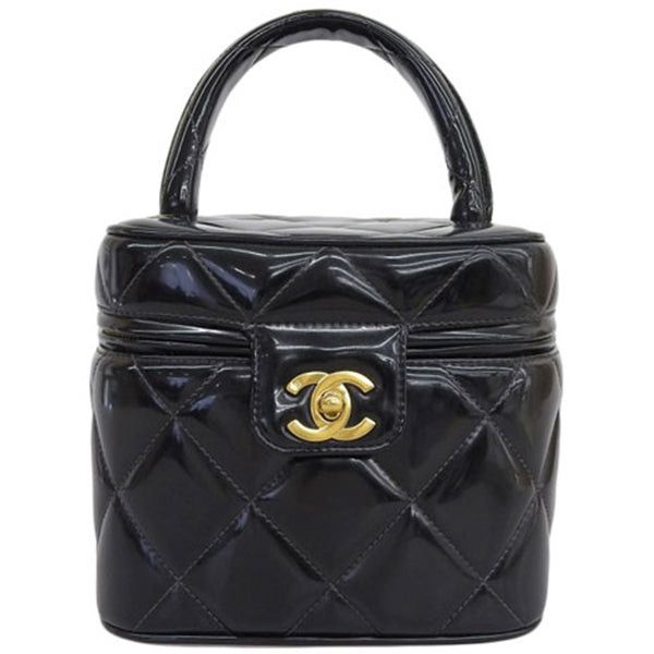 Chanel CHANEL Around 1995 Made Patent TurnLock Vanity Black Grailed