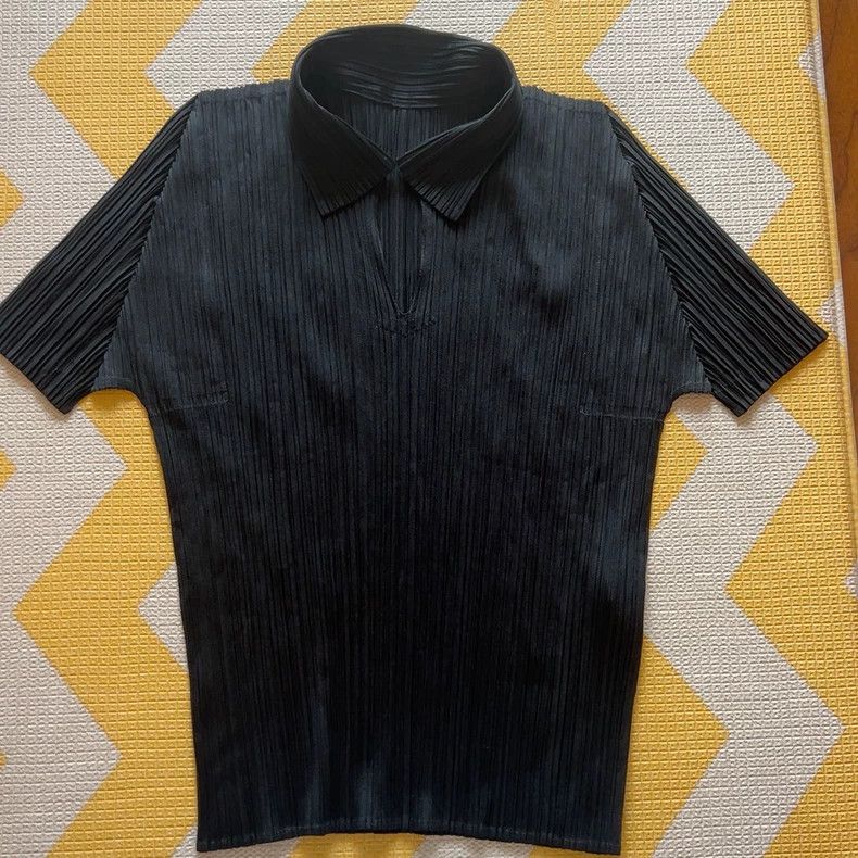 Issey Miyake Issey Miyake size:3 Black lapel short-sleeved top Size M / US 6-8 / IT 42-44 - 1 Thumbnail