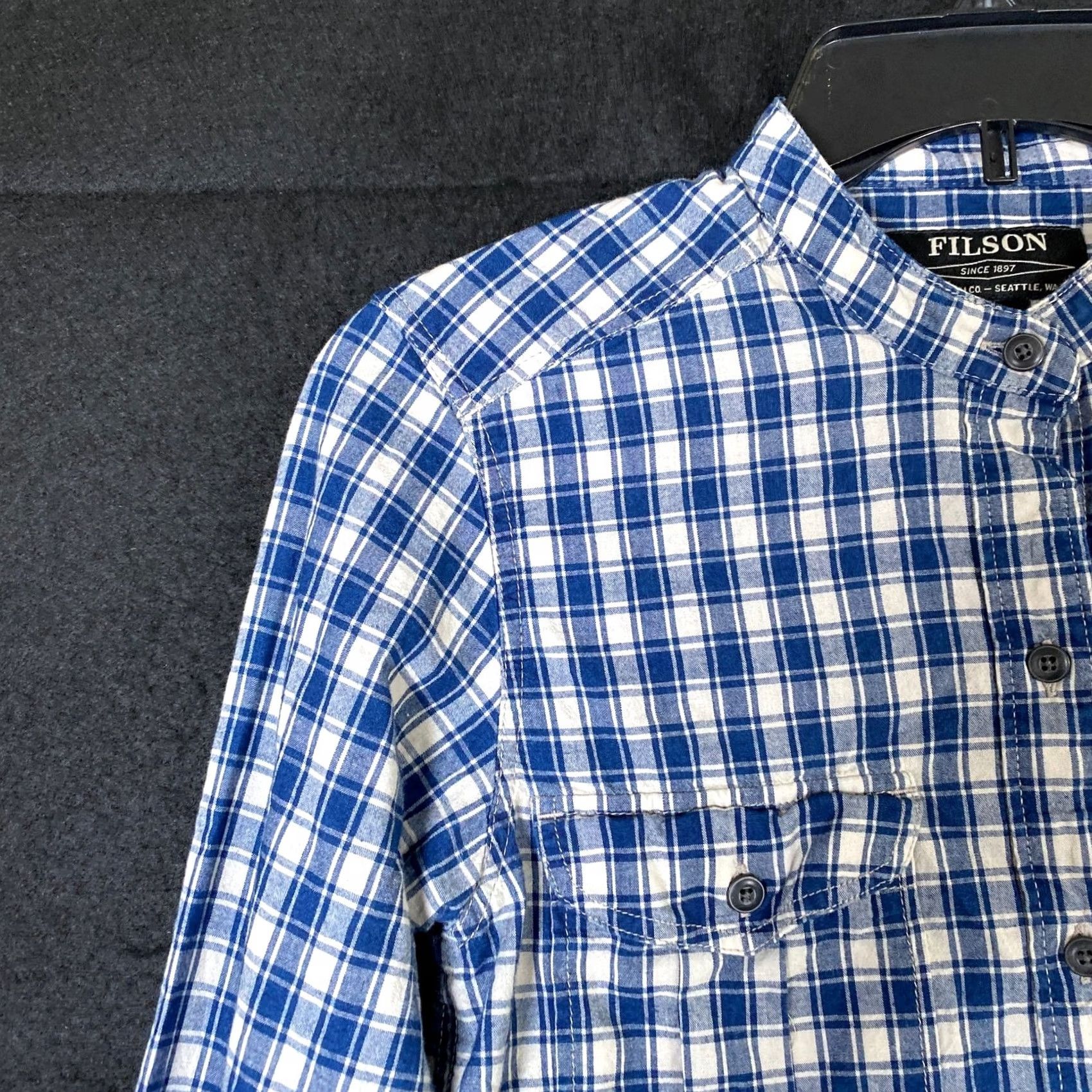 Filson C.C Filson Shirt Blue White Plaid Long Sleeve Button-Down 100% Cotton XS Mens Shirt Size US XS / EU 42 / 0 - 4 Thumbnail