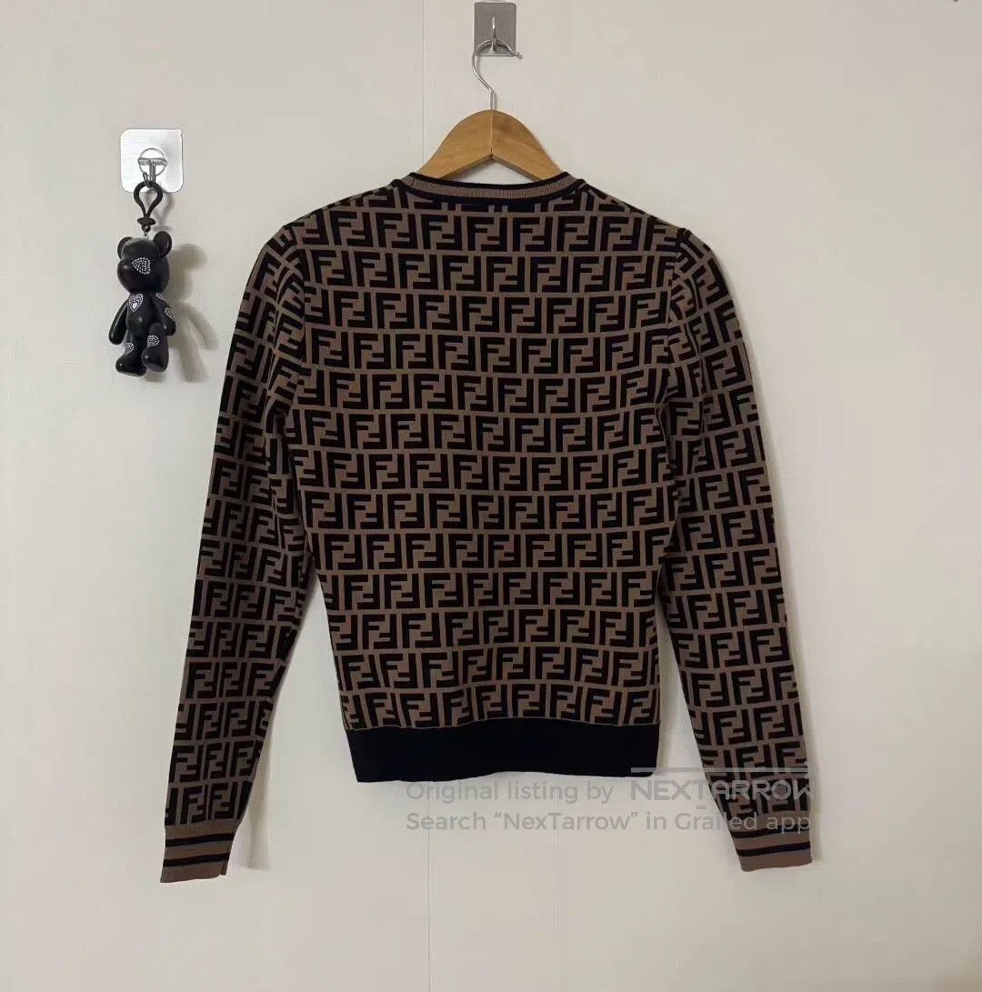 Fendi Fendi Brown Monogram Long Sleeve Sweater. Size M / US 6-8 / IT 42-44 - 2 Thumbnail