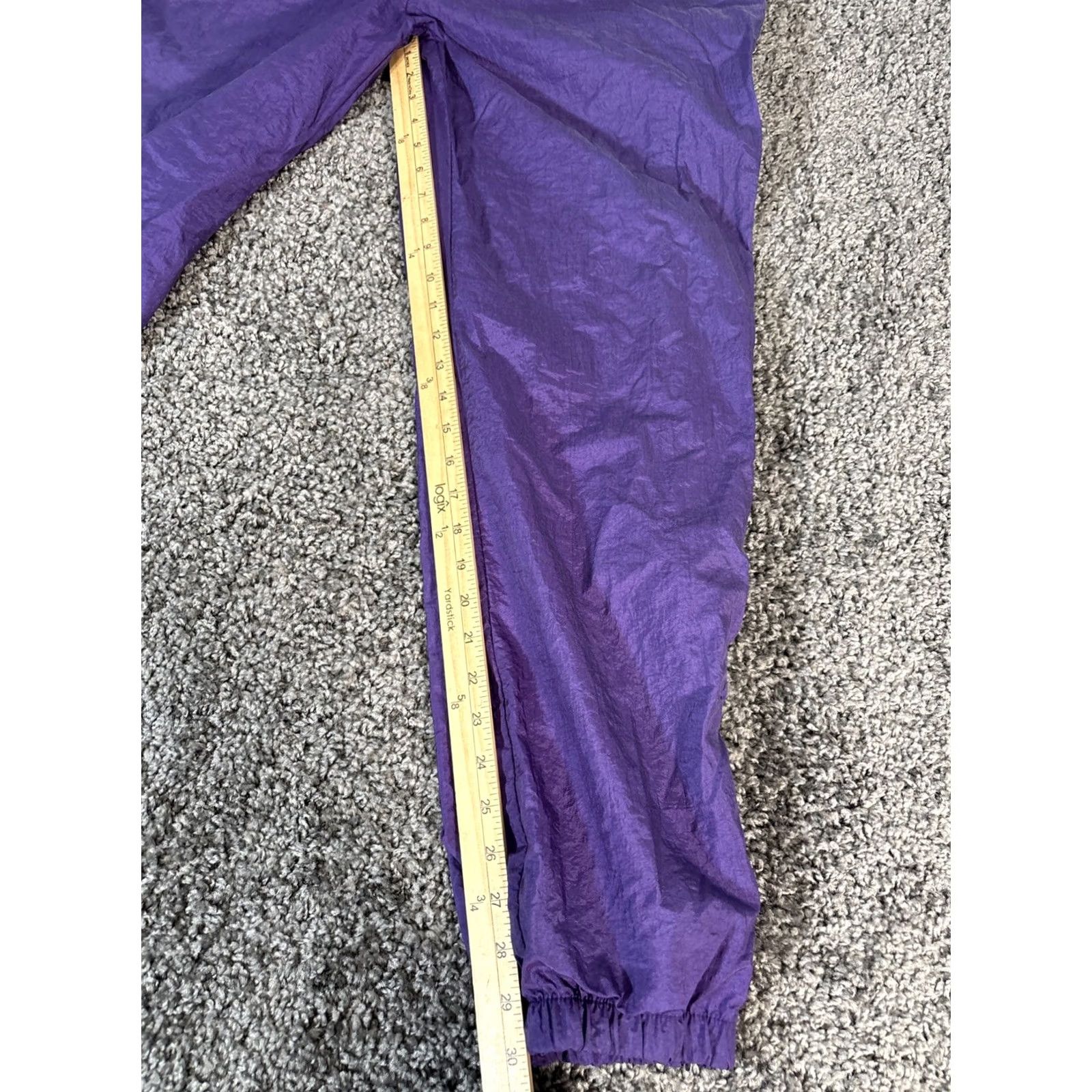Adidas VINTAGE adidas Track Pants Mens L Purple 90s Baggy Pockets Basketball Size US 33 - 2 Thumbnail