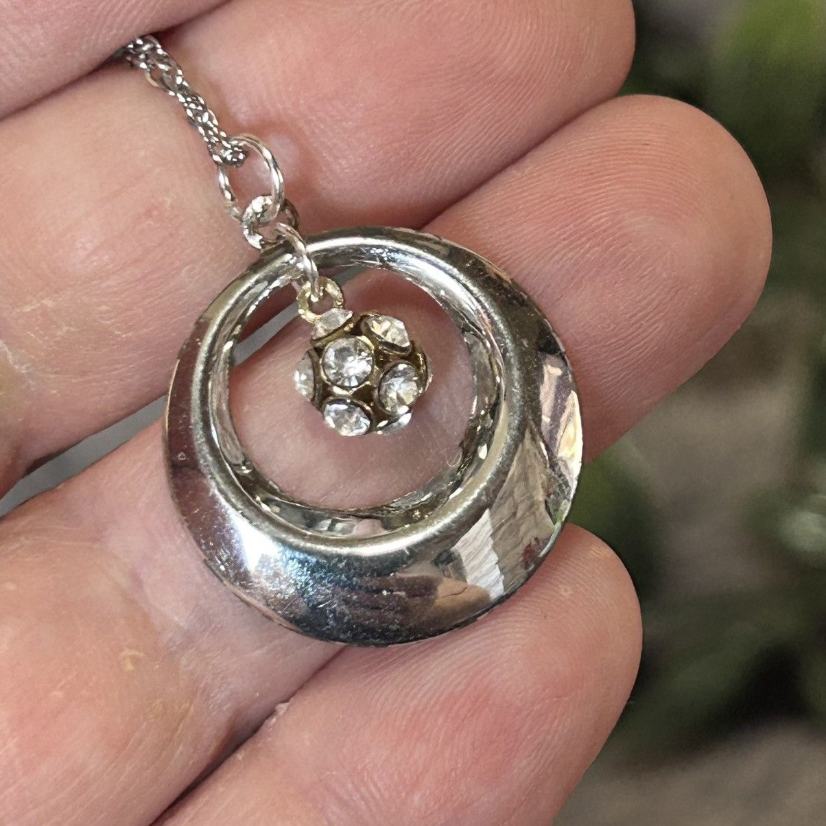 Handmade Handcrafted savaged vintage disco ball pendant necklace Size ONE SIZE - 5 Thumbnail