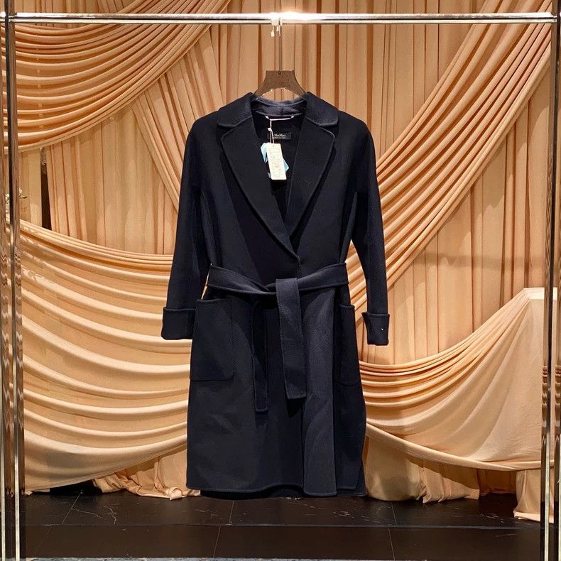 Max Mara Max Mara Midnight Blue Belted Wool Coat Size S / US 4 / IT 40 - 1 Thumbnail
