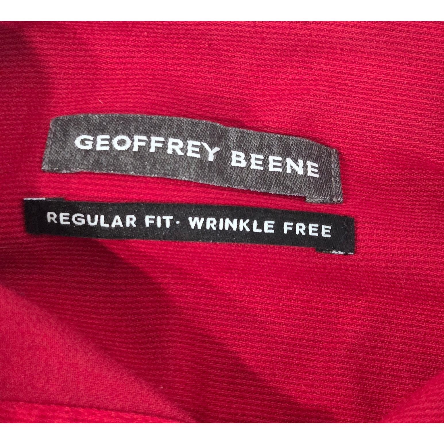 Geoffrey Beene Geoffrey Beene Red Button Up Wrinkle Free Men's Shirt 15.5/M Size US M / EU 48-50 / 2 - 3 Thumbnail