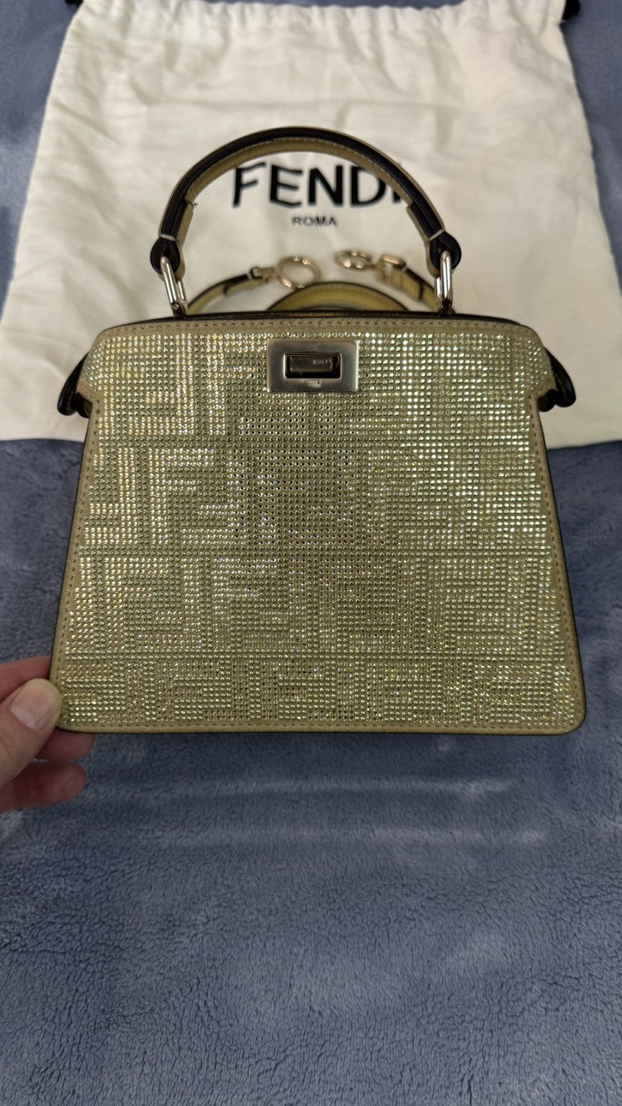Fendi Fendi Crystal Vitello Laminato FF Petite Peekaboo I See U Size ONE SIZE - 4 Thumbnail