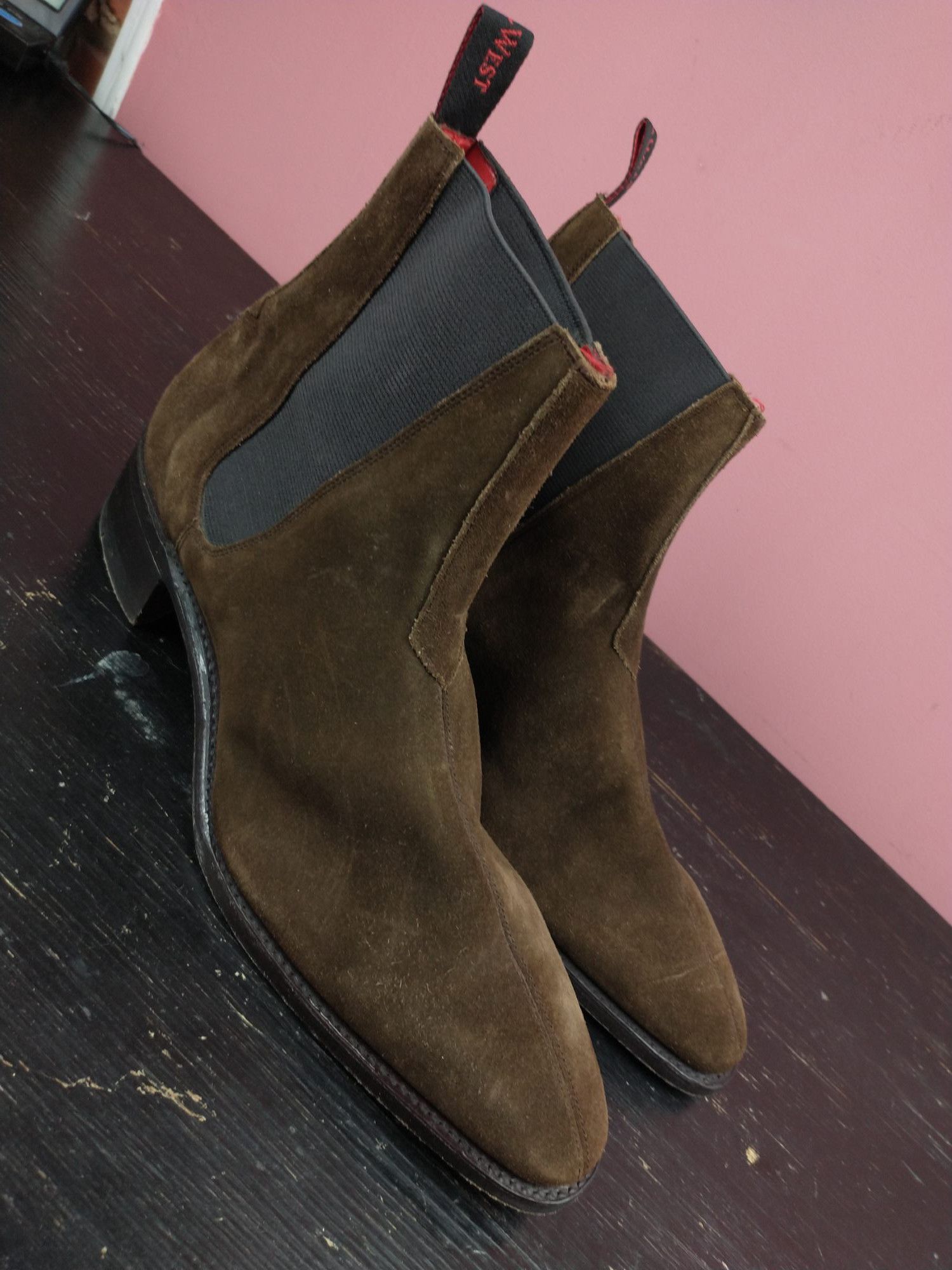 Jeffery West For Men's Bigi Suede Leather Ankle Boots Size 8 Brown Shoes