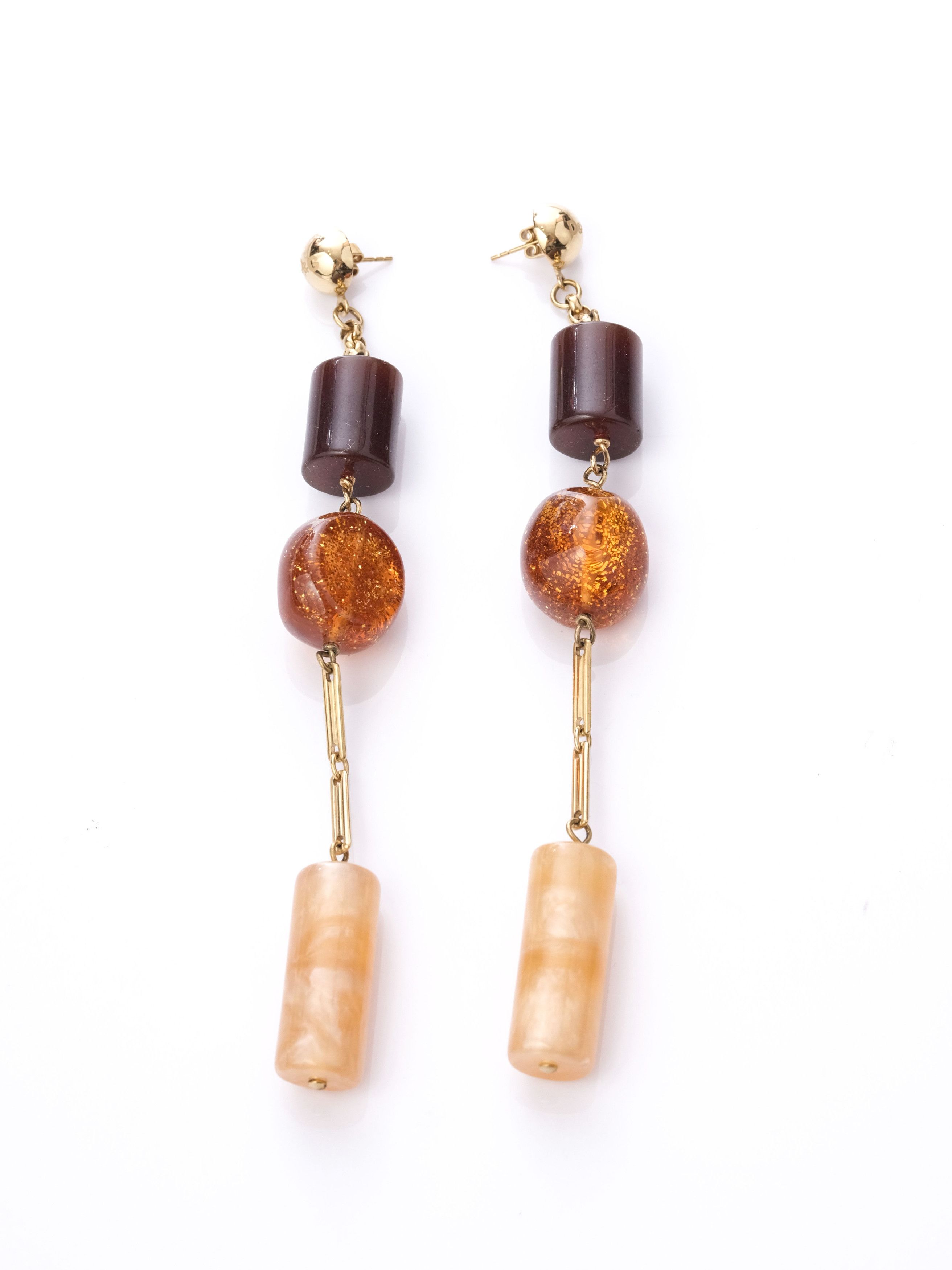 Dolce & Gabbana Amber Resin Statement Earrings