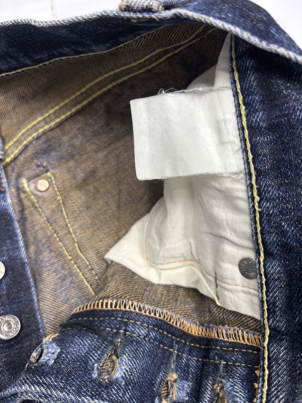 Self Edge × The Strike Gold THE STRIKE GOLD SELVEDGE DISTRESSED DENIM JEANS Size US 30 / EU 46 - 14 Thumbnail