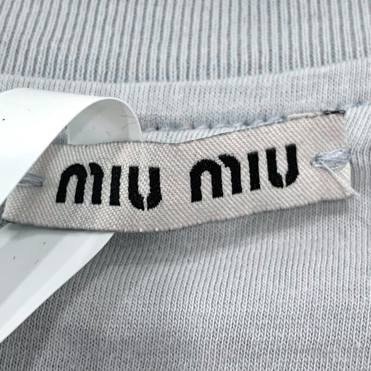 Miu Miu Miu Miu Light Blue Lotus Leaf Lace Cutout Round Neck Short-S Size S / US 4 / IT 40 - 2 Thumbnail