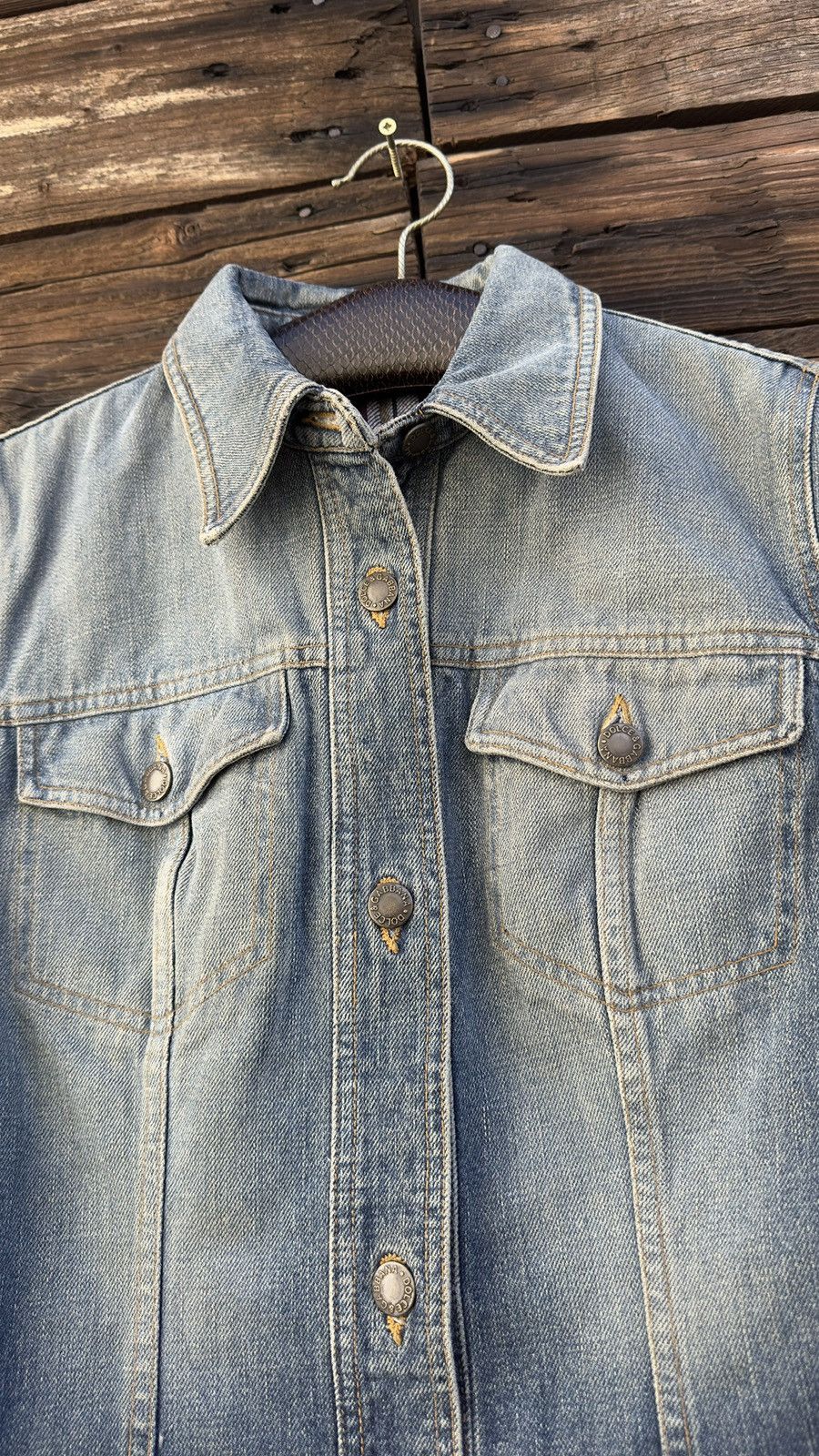 Dolce & Gabbana DOLCE & GABBANA Blue Denim Jacket Plaid Lined Branded Button Size M / US 6-8 / IT 42-44 - 4 Thumbnail