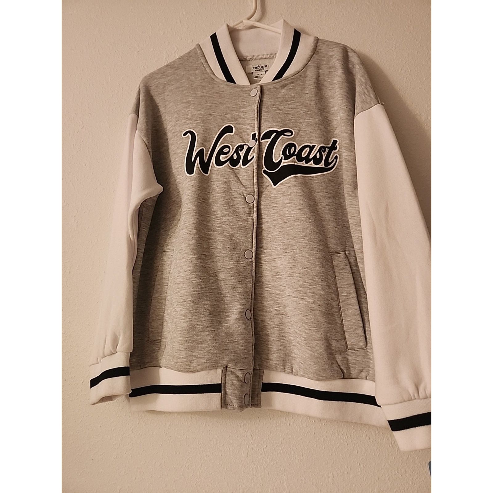 Other Refuge Athletic West Coast Script Gray Varsity Jacket Size M Size M / US 6-8 / IT 42-44 - 1 Thumbnail