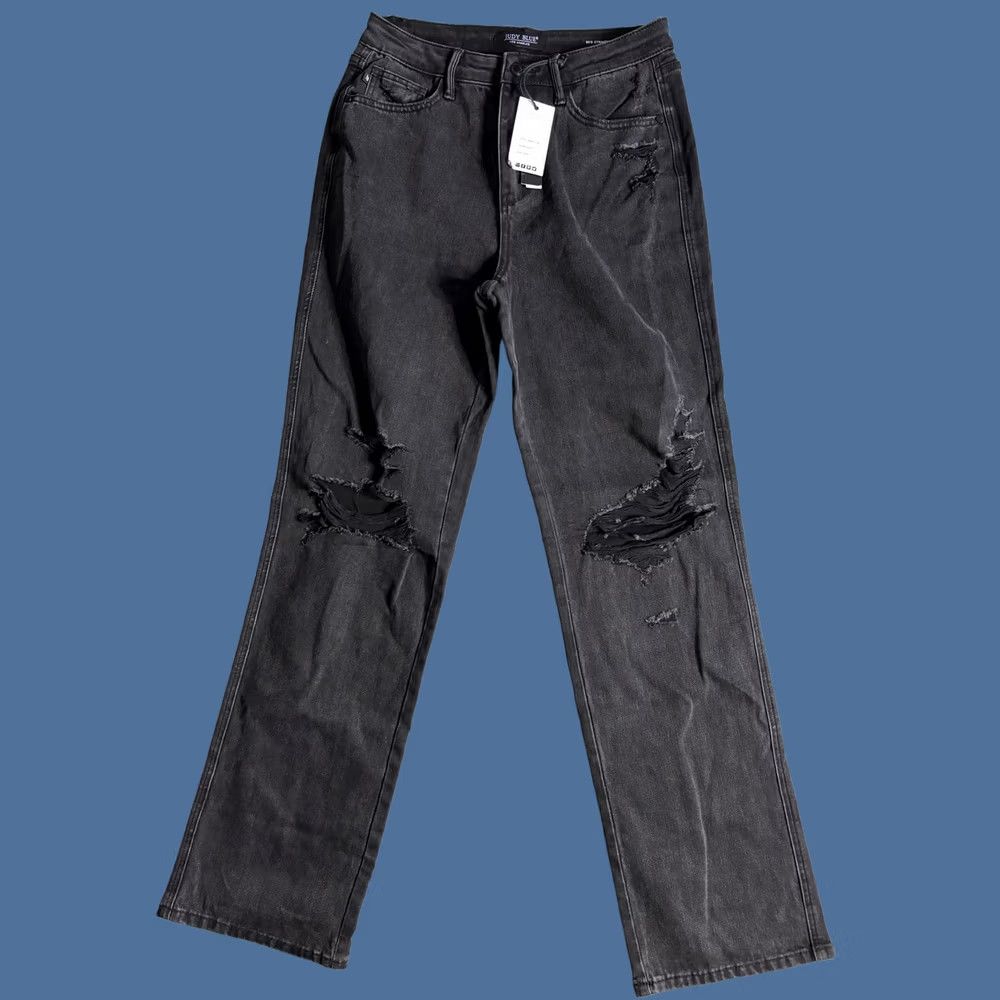 Denime VINTAGE Judy Blue Jeans Womens 9/29 Black 90s Straight Relaxed Distressed Denim Stretch Shirt Category: Jeans Size 30" / US 8 / IT 44 - 1 Thumbnail