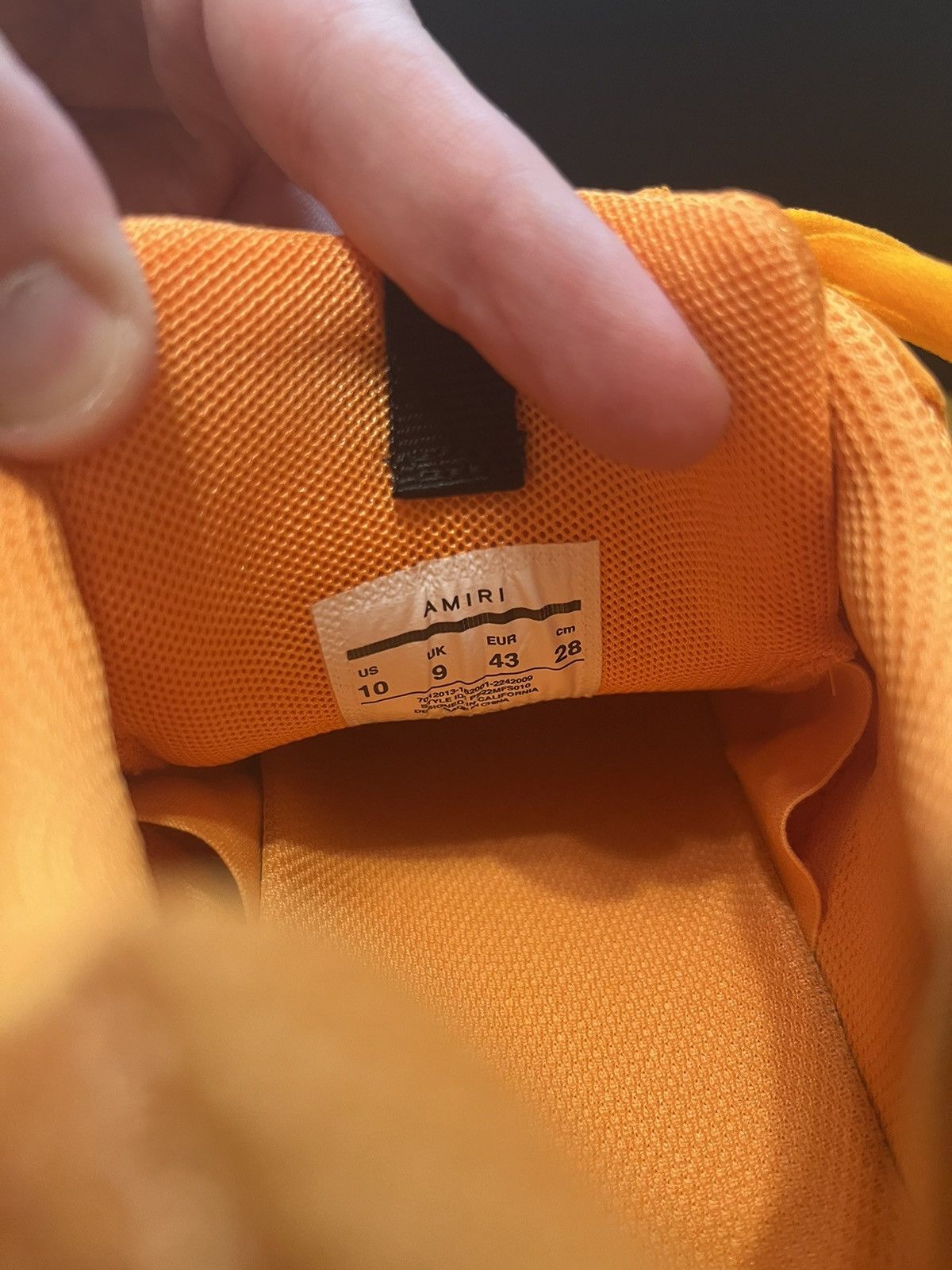 Amiri Amiri Bonerunner Sneaker (Orange) Size US 10 / EU 43 - 7 Thumbnail