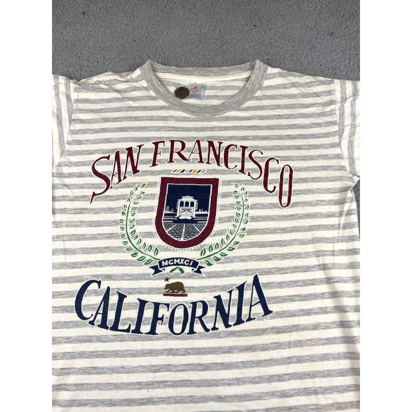 Vintage VINTAGE San Francisco Tshirt Men's Small Gray Striped California Graphic Tee 80s 90s SF Crew Neck Short Sleeve Vintage Shirt Size US S / EU 44-46 / 1 - 2 Thumbnail