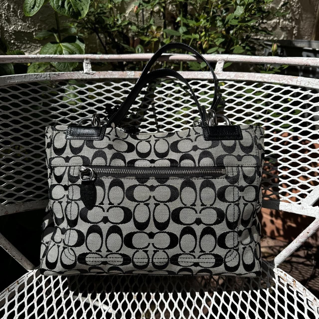 Coach Coach Black Monogramed Turnlock Shoulder Bag Size ONE SIZE - 2 Thumbnail
