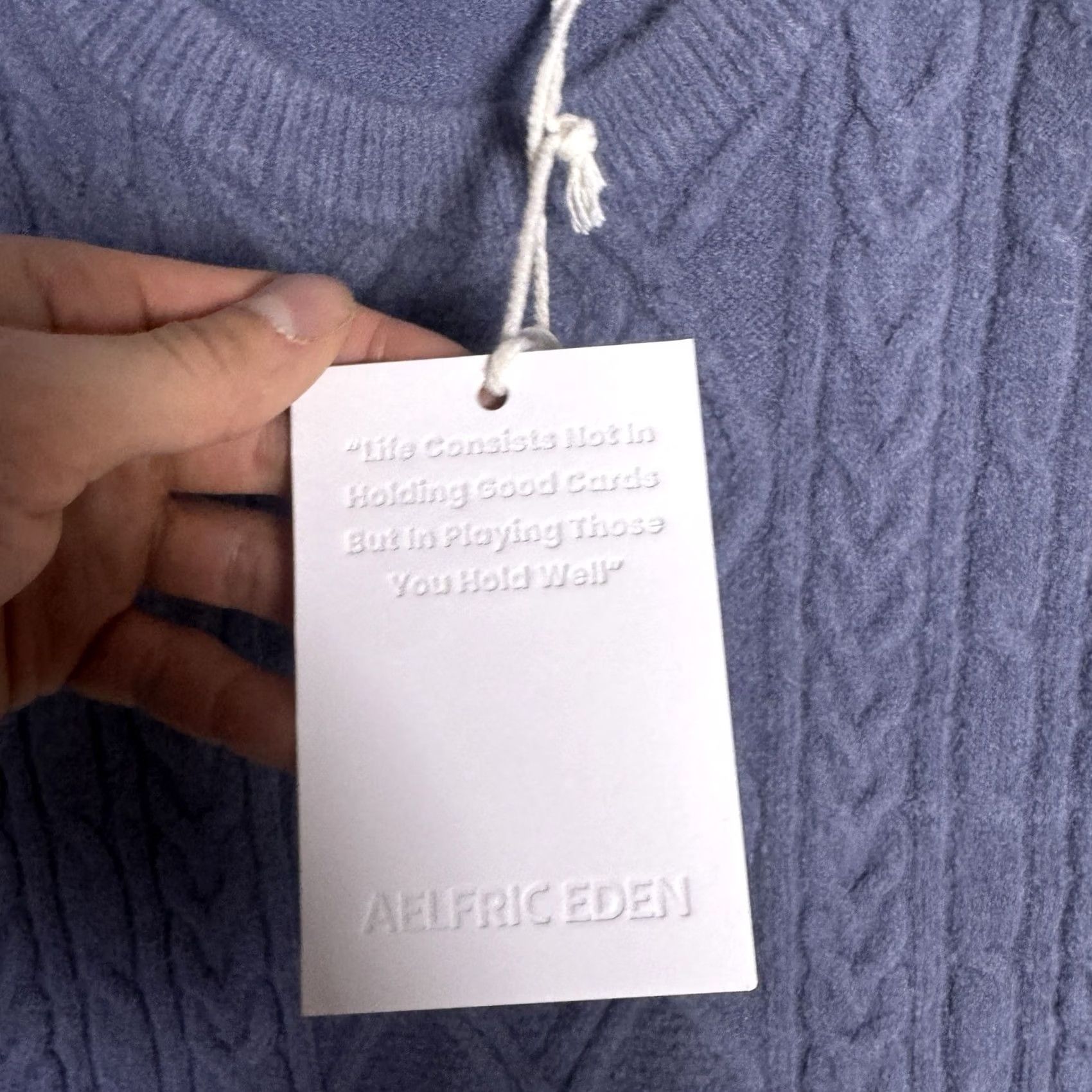 Vintage Aelfric Eden Sweater Mens L Cable-Knit Pullover Fisherman Crew Neck Blue 90s Pullover Shirt or Sweater Size US L / EU 52-54 / 3 - 6 Thumbnail