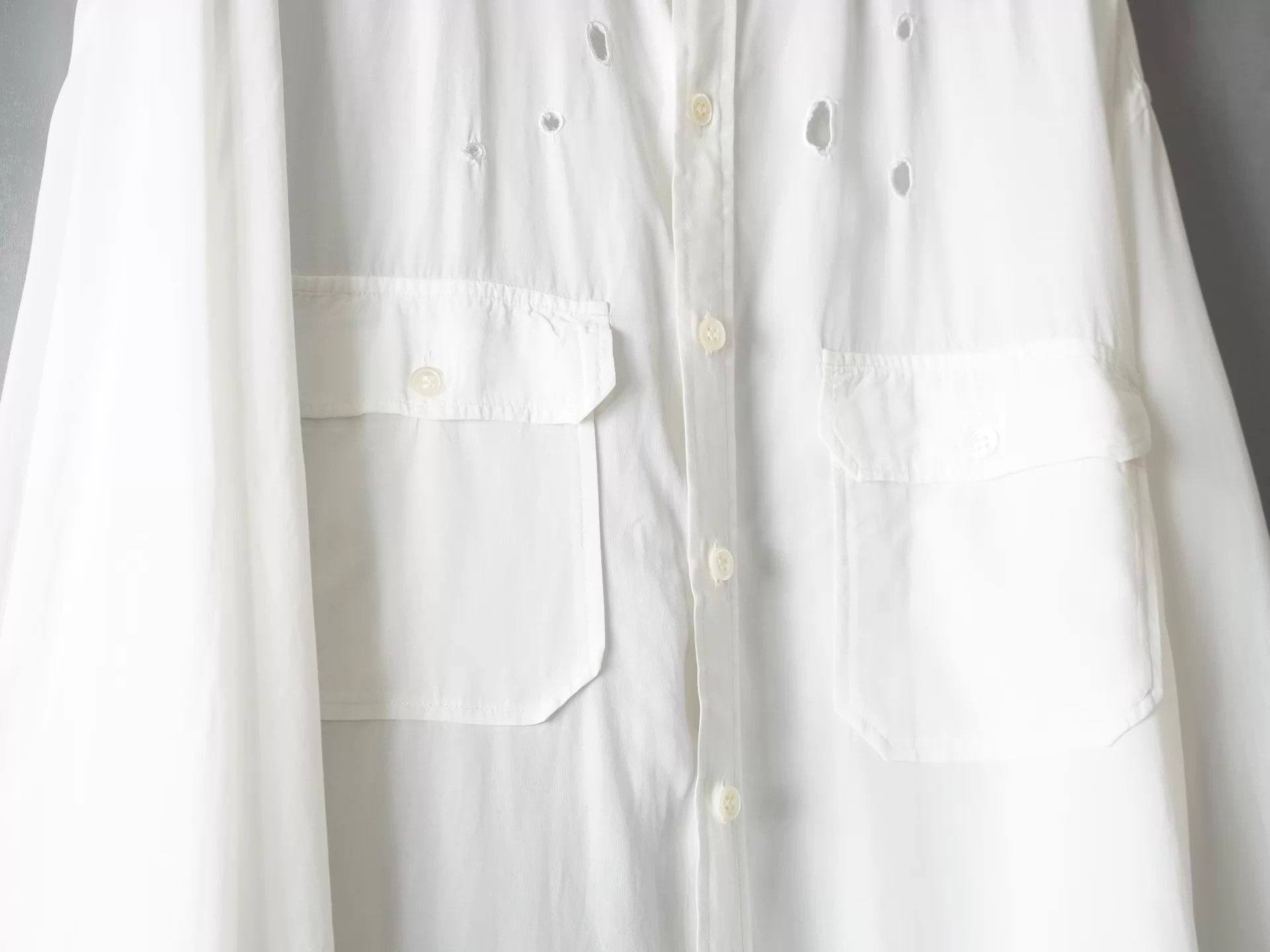 Yohji Yamamoto Yohji Yamamoto 1992SS Bullet Hole 2Pocket Shirt M Size US M / EU 48-50 / 2 - 4 Thumbnail