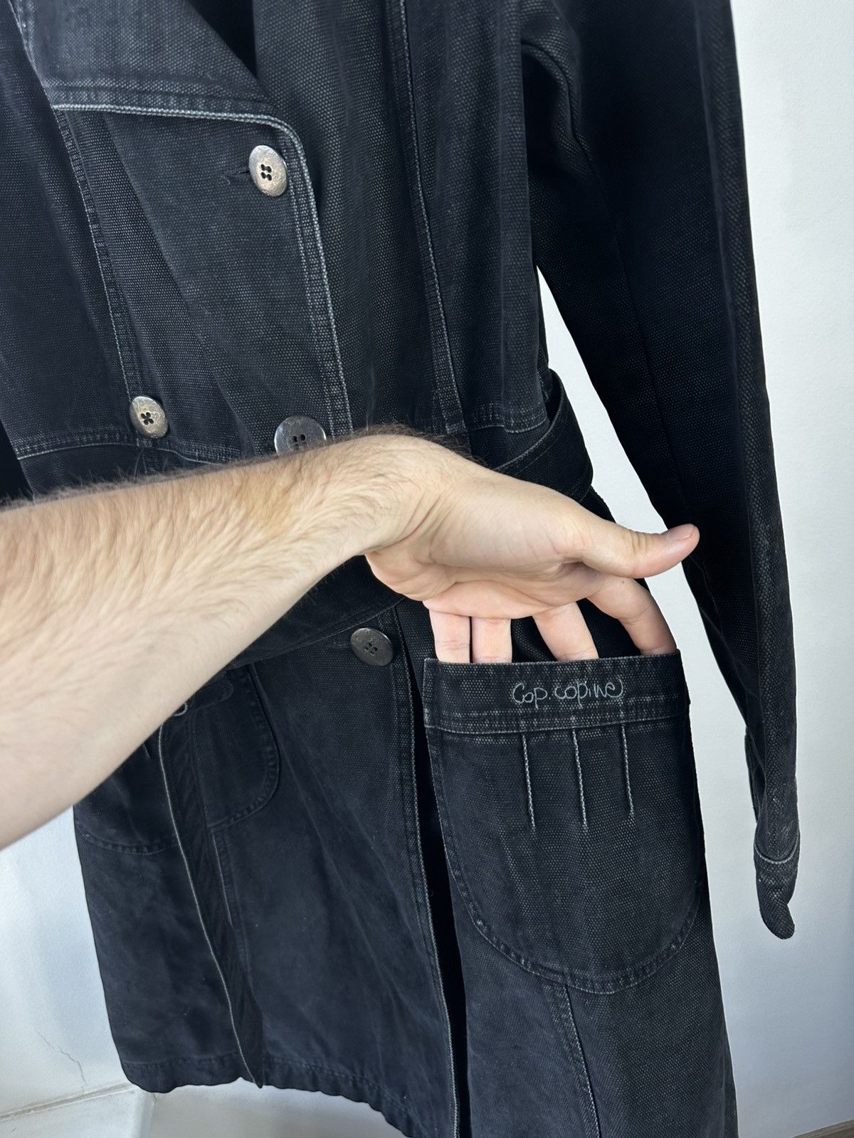 Cop Copine Cop.Copine Black Denim Trench Coat with Belt Size S / US 4 / IT 40 - 5 Thumbnail