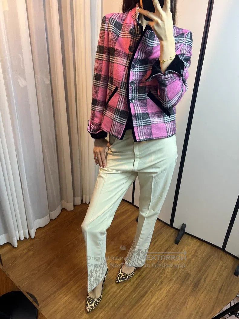 Fendi Fendi size M Old Patterned Cuffed Light Blue Trousers Size 22" - 7 Thumbnail