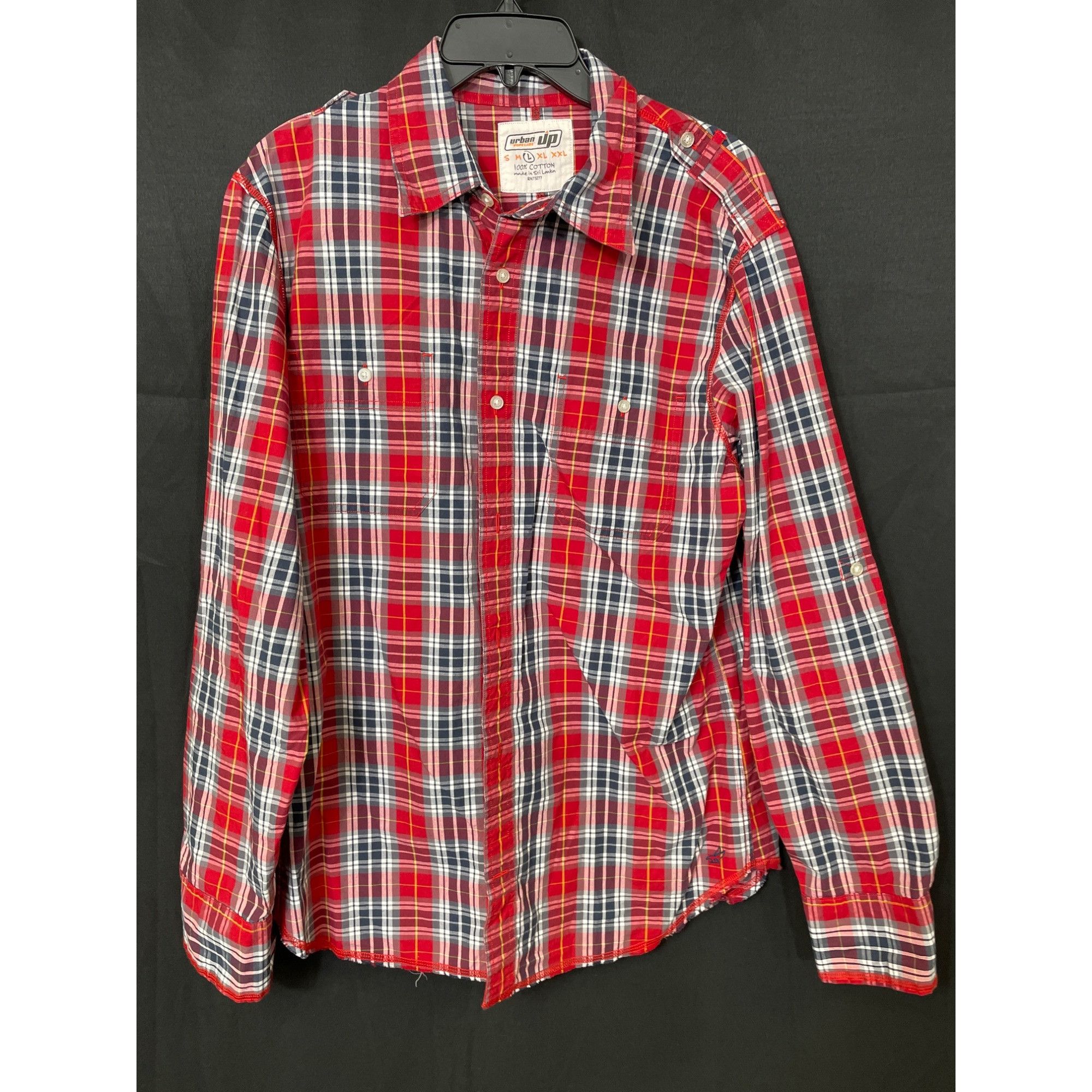 Urban Pipeline Urban pipeline SKU 7636 Red Plaid Long Sleeve Button Up Shir Size US L / EU 52-54 / 3 - 1 Thumbnail