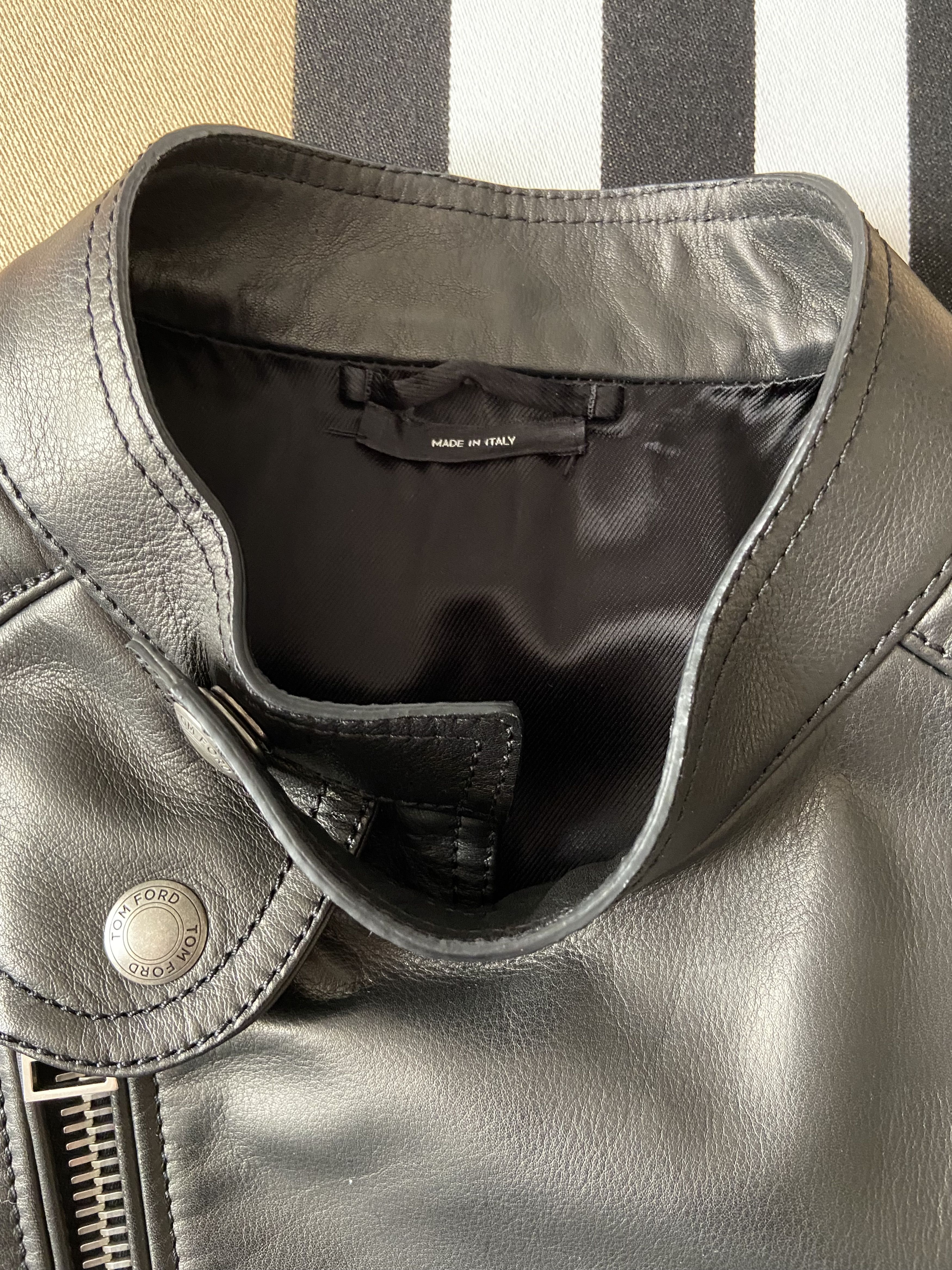 Tom Ford New Tom Ford Leather Biker Jacket Black Size US L / EU 52-54 / 3 - 3 Thumbnail
