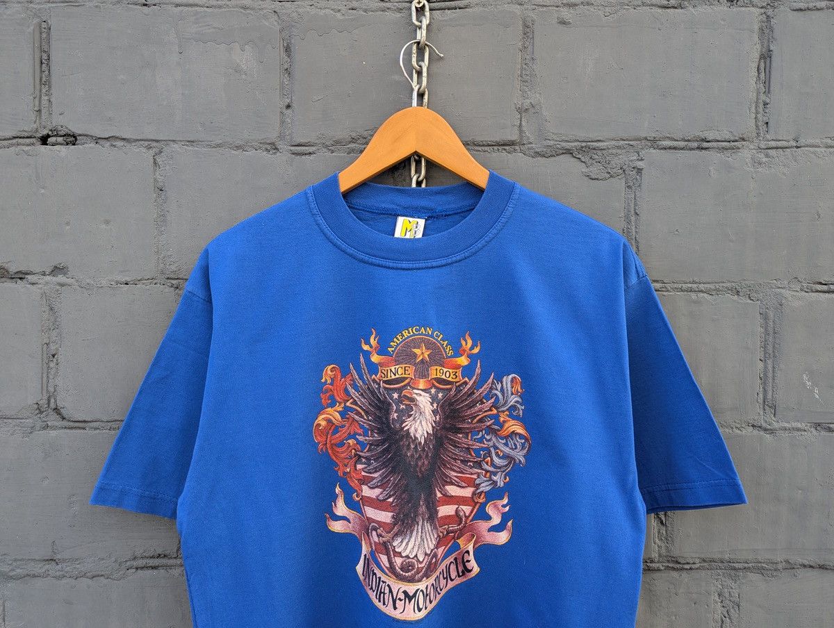 Indian Motorcycle Indian Motorcycle Moving Blue T-shirt Vintage USA Classic Size US XL / EU 56 / 4 - 3 Thumbnail