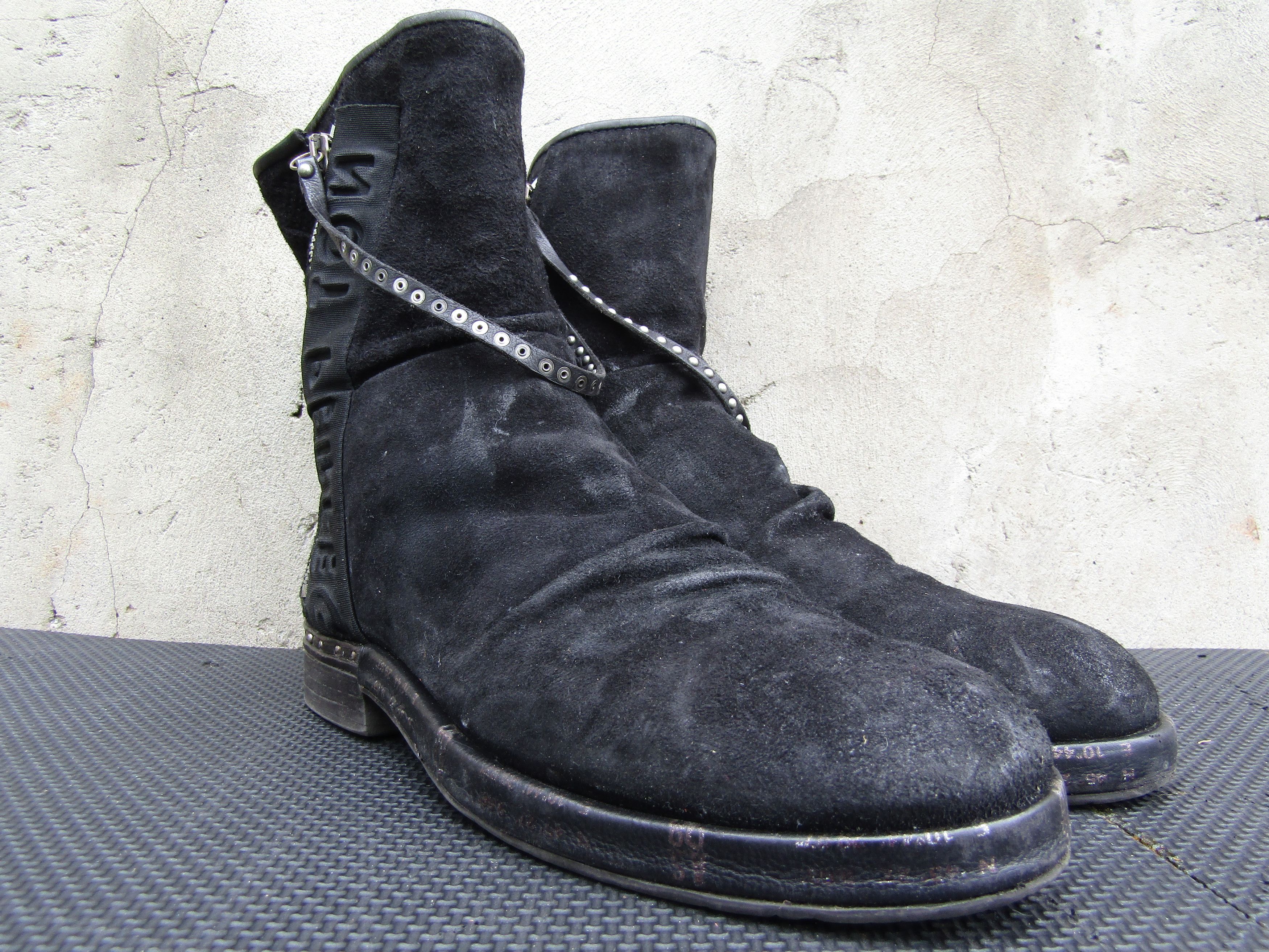 A.S.98 Airstep A.S.98 Zip Suede Black Booties Biker Boho Size US 9 / IT 39 - 4 Thumbnail