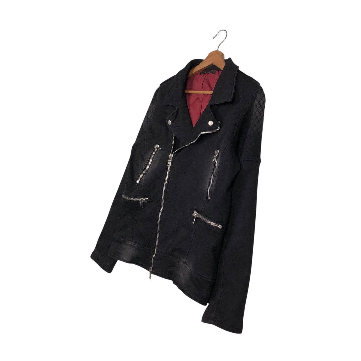 Designer × Japanese Brand × Vintage 📌Cropped Biker Jacket Double Collar Vence Exchange Size US L / EU 52-54 / 3 - 3 Thumbnail