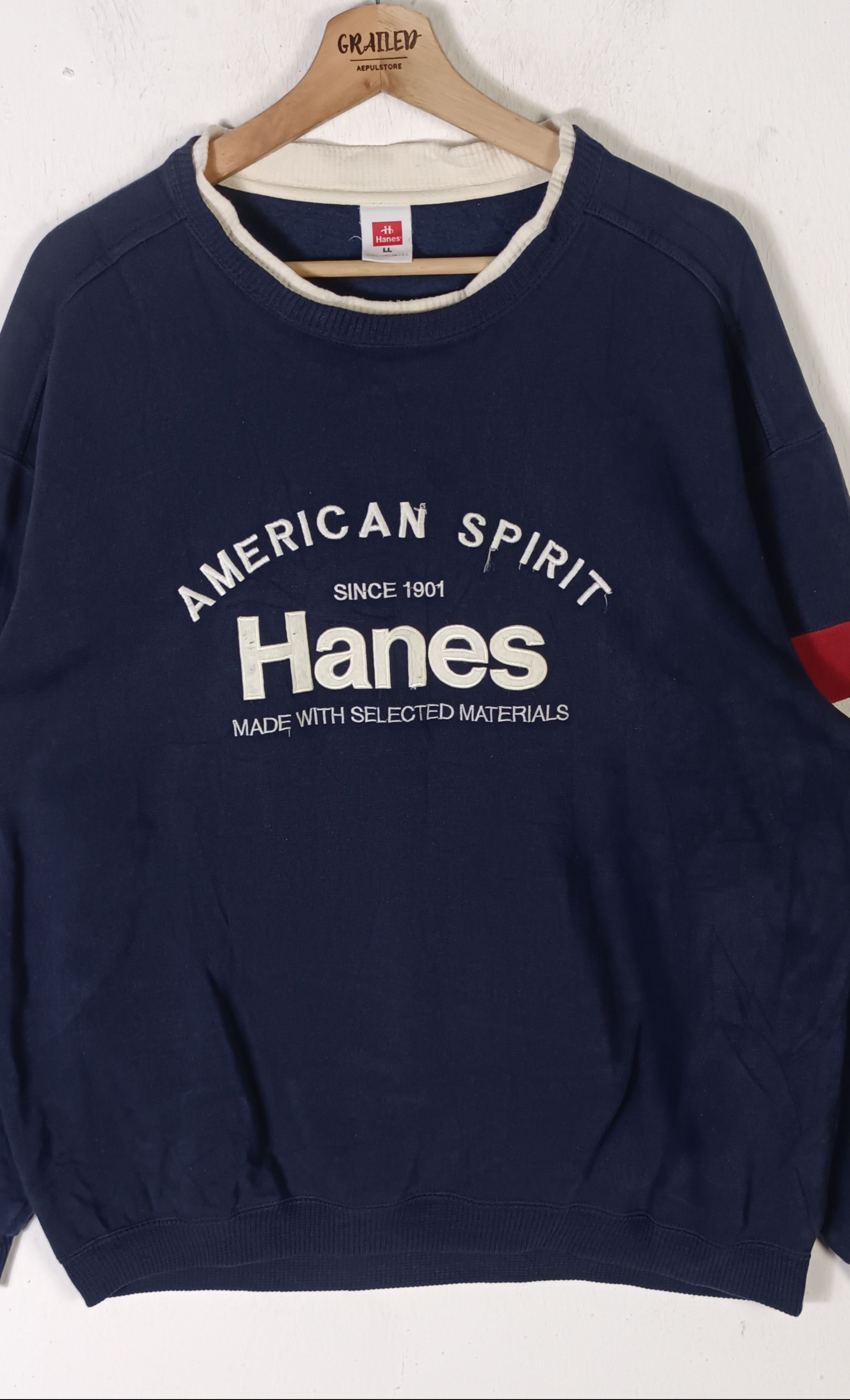 Hanes × Japanese Brand × Vintage Vintage Hanes Embroidered logo Sweatshirt Size US XL / EU 56 / 4 - 3 Thumbnail
