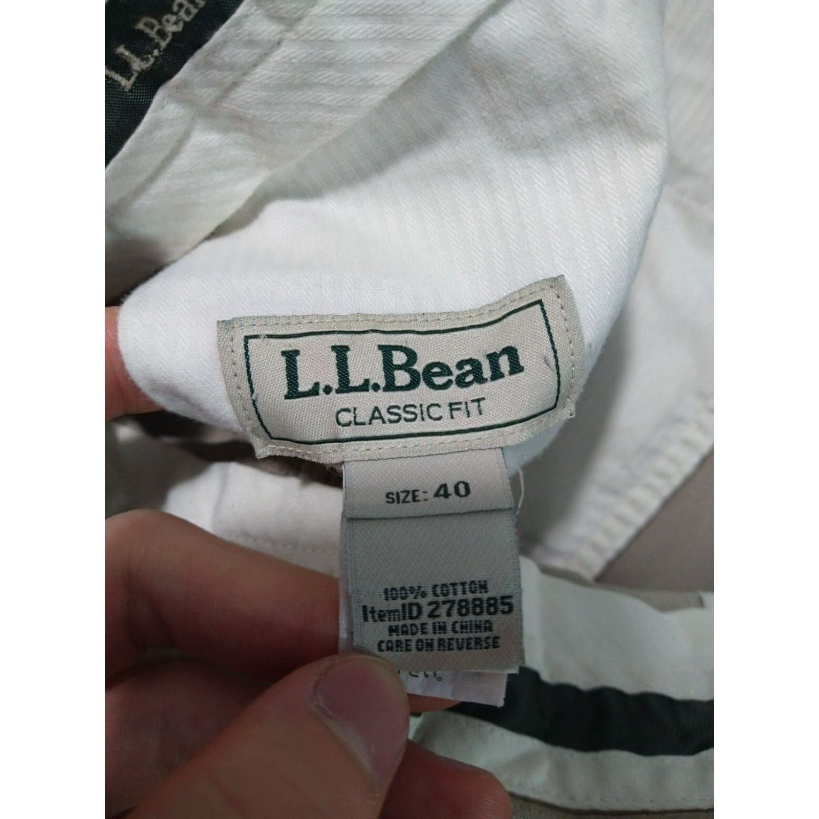 Vintage LL Bean Corduroy Pants - Mens 40x28 Classic Fit Beige Chino Flat Front Size US 40 / EU 56 - 7 Thumbnail