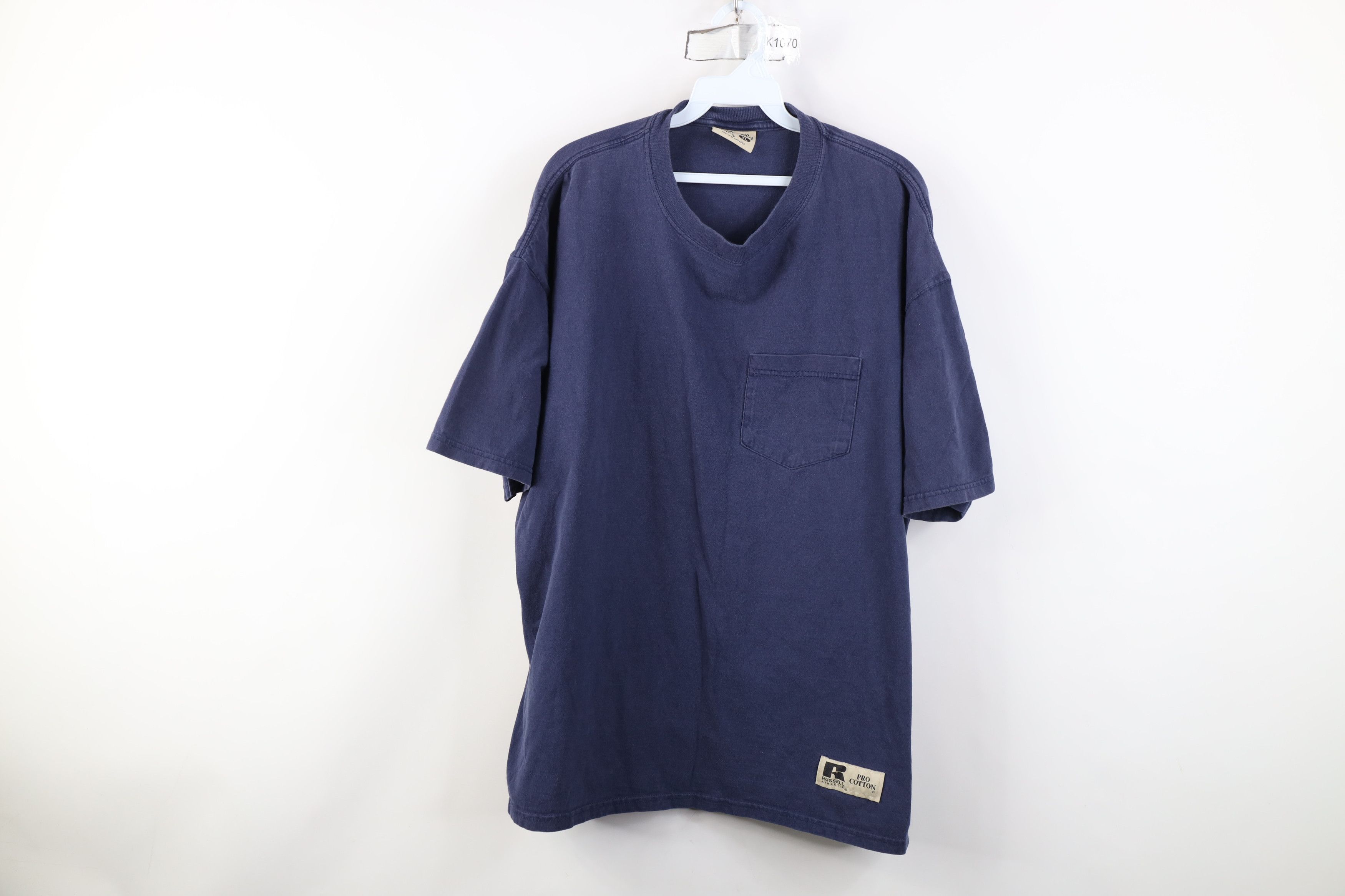 Russell Athletic Vintage 90s Y2K Russell Athletic Heavy Cotton Pocket T-Shirt Size US XL / EU 56 / 4 - 1 Thumbnail