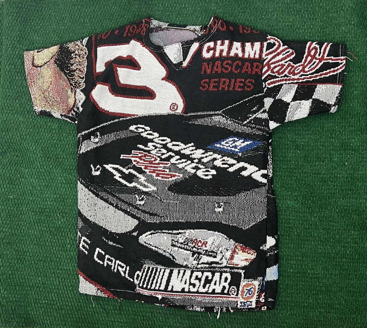 image of Nascar Hand Sewn Dale Earnhardt All Over Print! in Black, Men's (Size XS)