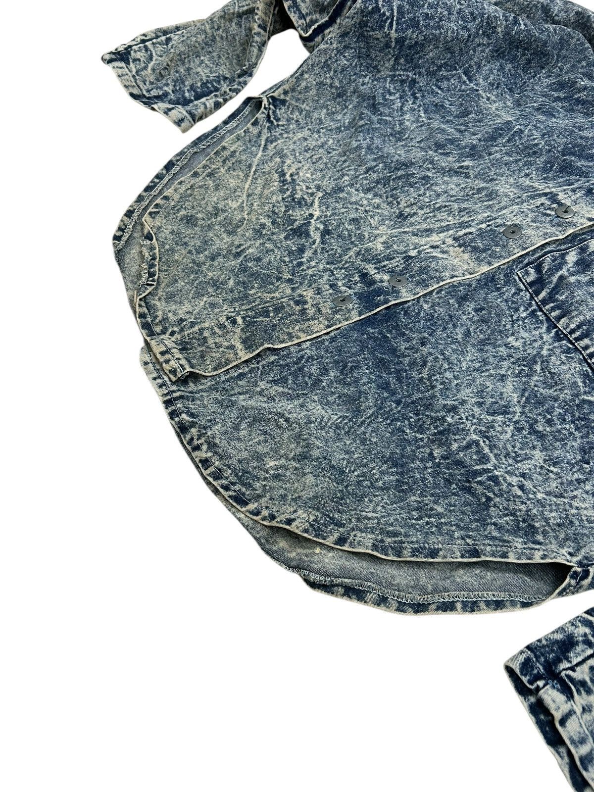 Le Grande Bleu (L.G.B.) Vintage Hot Things 90s Acid Wash Clawn Marks Corduroy Collar Size US L / EU 52-54 / 3 - 5 Thumbnail