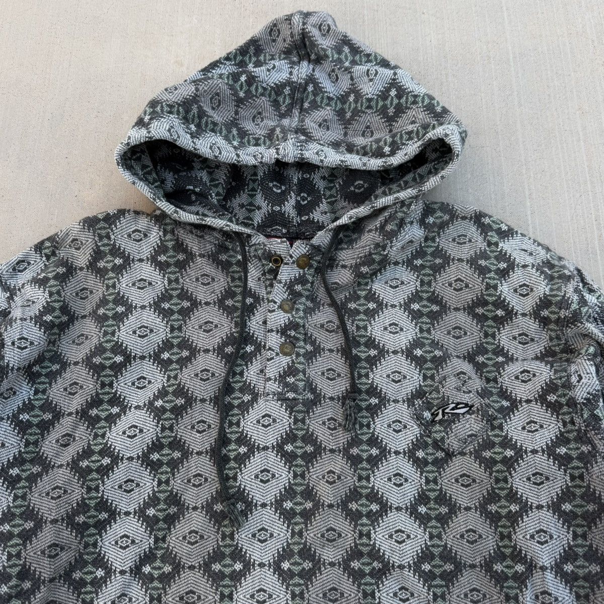 Rusty Vintage Rusty Baja Pullover Hoodie Gray/Green Large 80s-90s Size US L / EU 52-54 / 3 - 5 Thumbnail