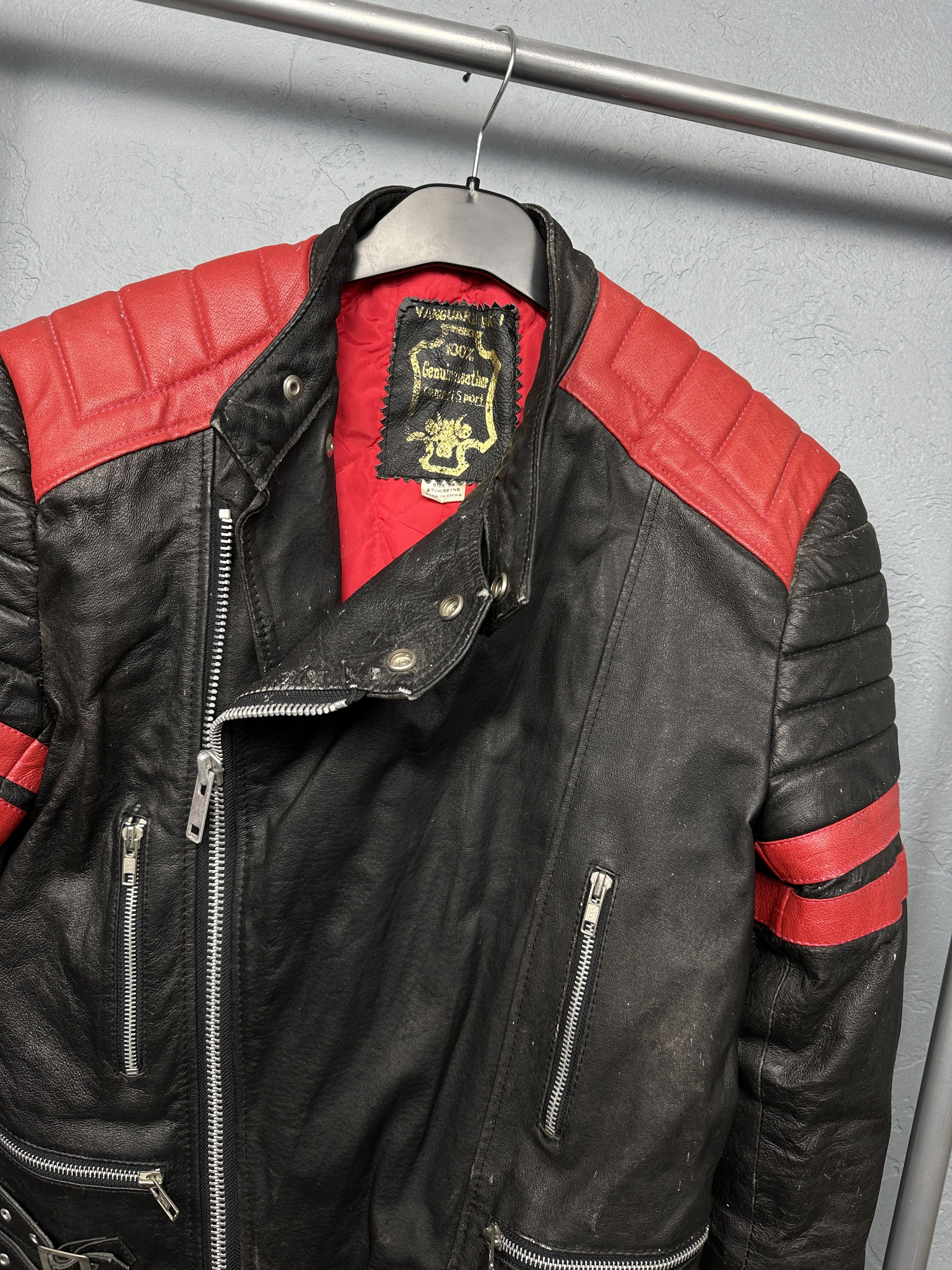 Genuine Leather 90s Vintage Mens Biker Leather Jacket Y2K Size US M / EU 48-50 / 2 - 2 Thumbnail