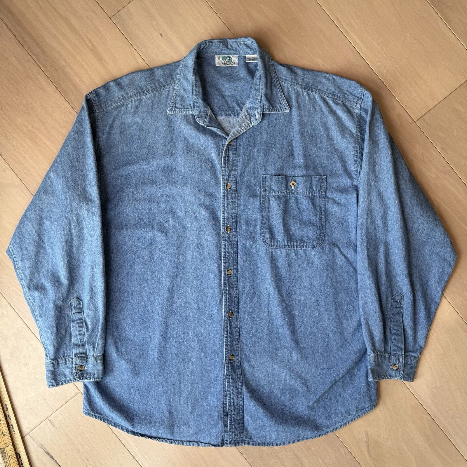 Vintage Vintage Flintstones Shirt Large Blue Long Sleeve Button Up Size US L / EU 52-54 / 3 - 3 Thumbnail