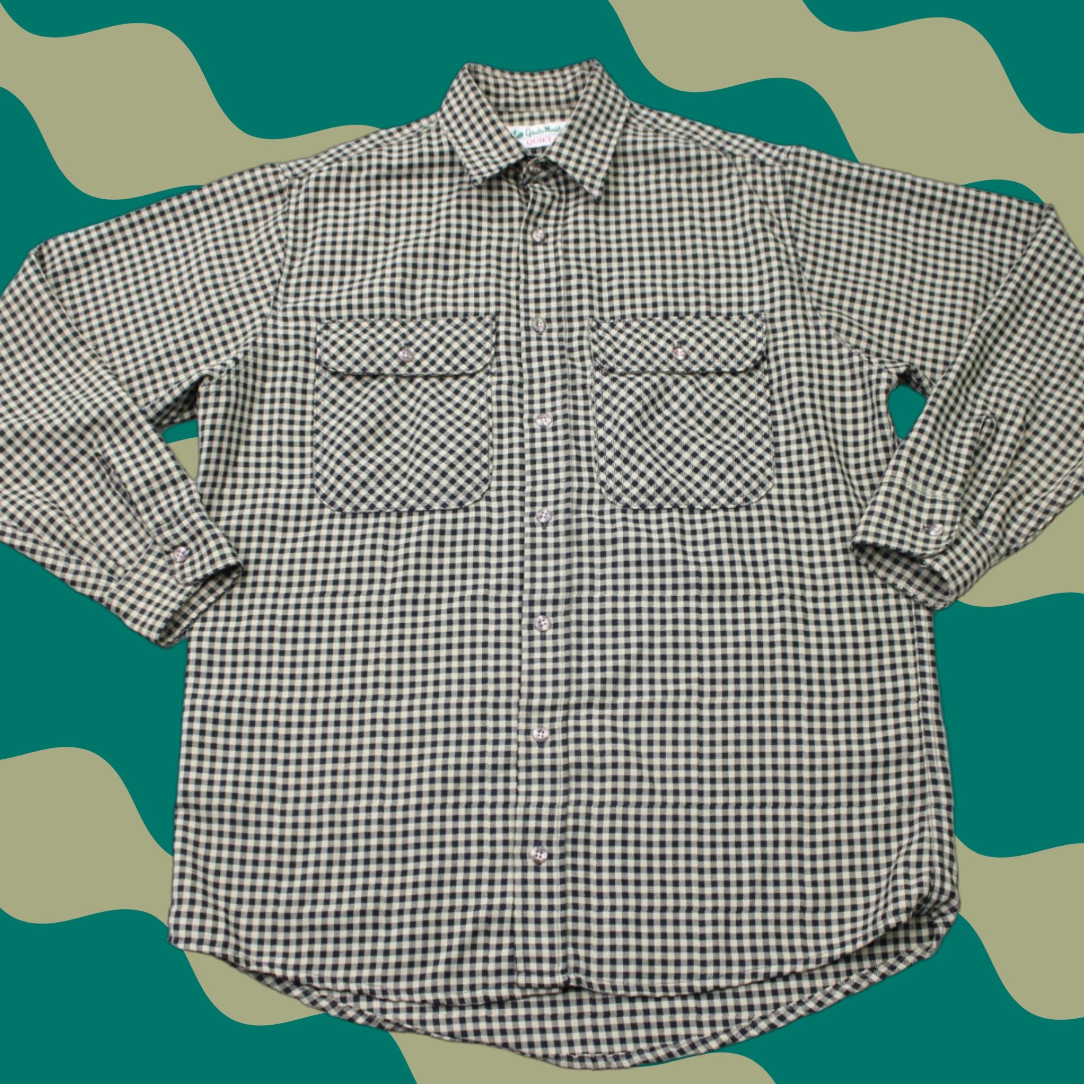 Vintage Gander Mountain Shirt Mens Large Tall LT Yellow/Black Cotton Long Sleeve Button-Up Shirt Size US L / EU 52-54 / 3 - 1 Thumbnail